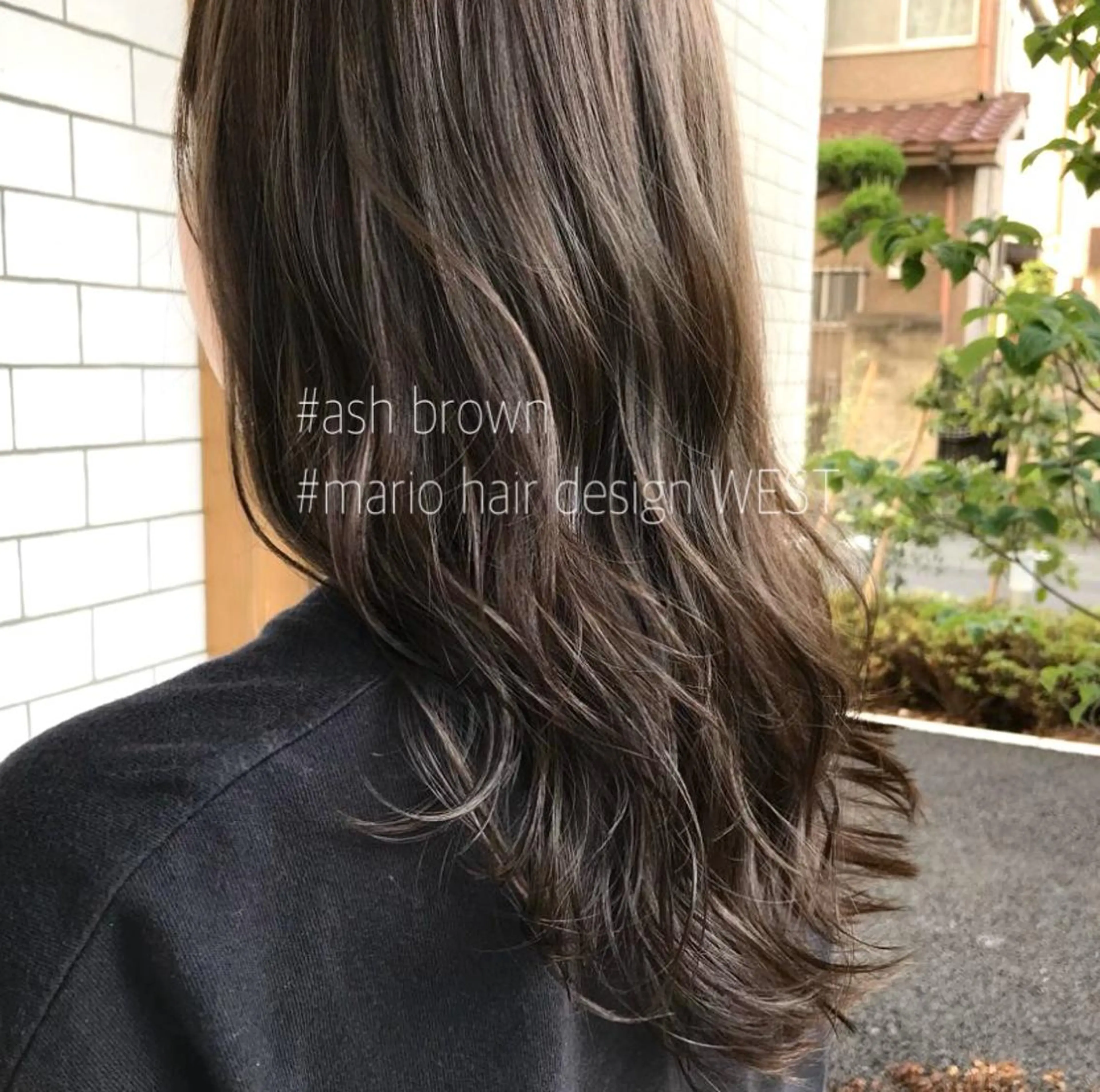 ロング カラー アッシュ アッシュブラウン ブリーチ ブラウンカラー ブリーチなしカラー 竹嶌 健吾のヘアスタイル