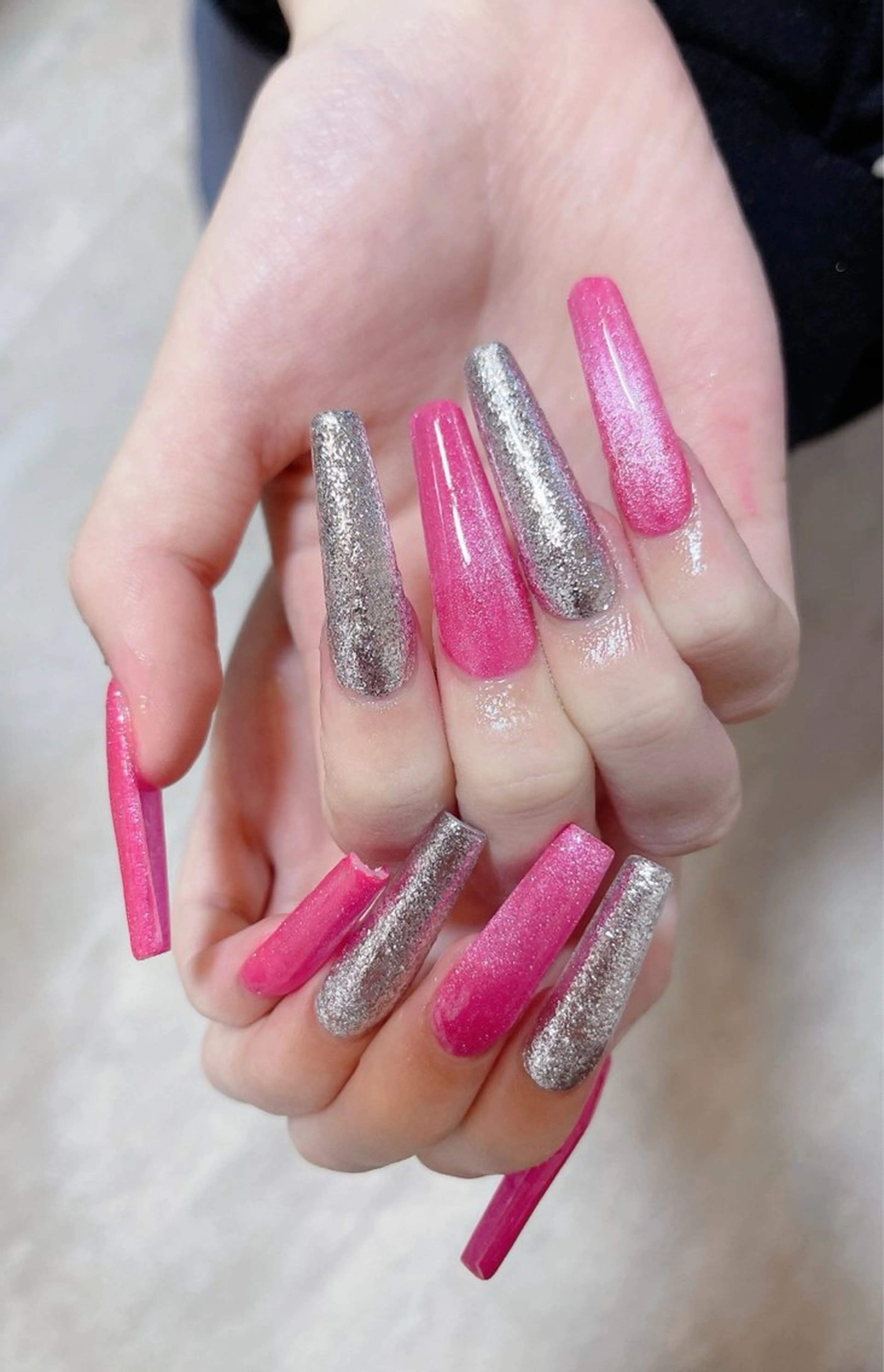 ネイル ロングネイル マグネットネイル スカルプネイル おうちサロン by maururuのネイルデザイン