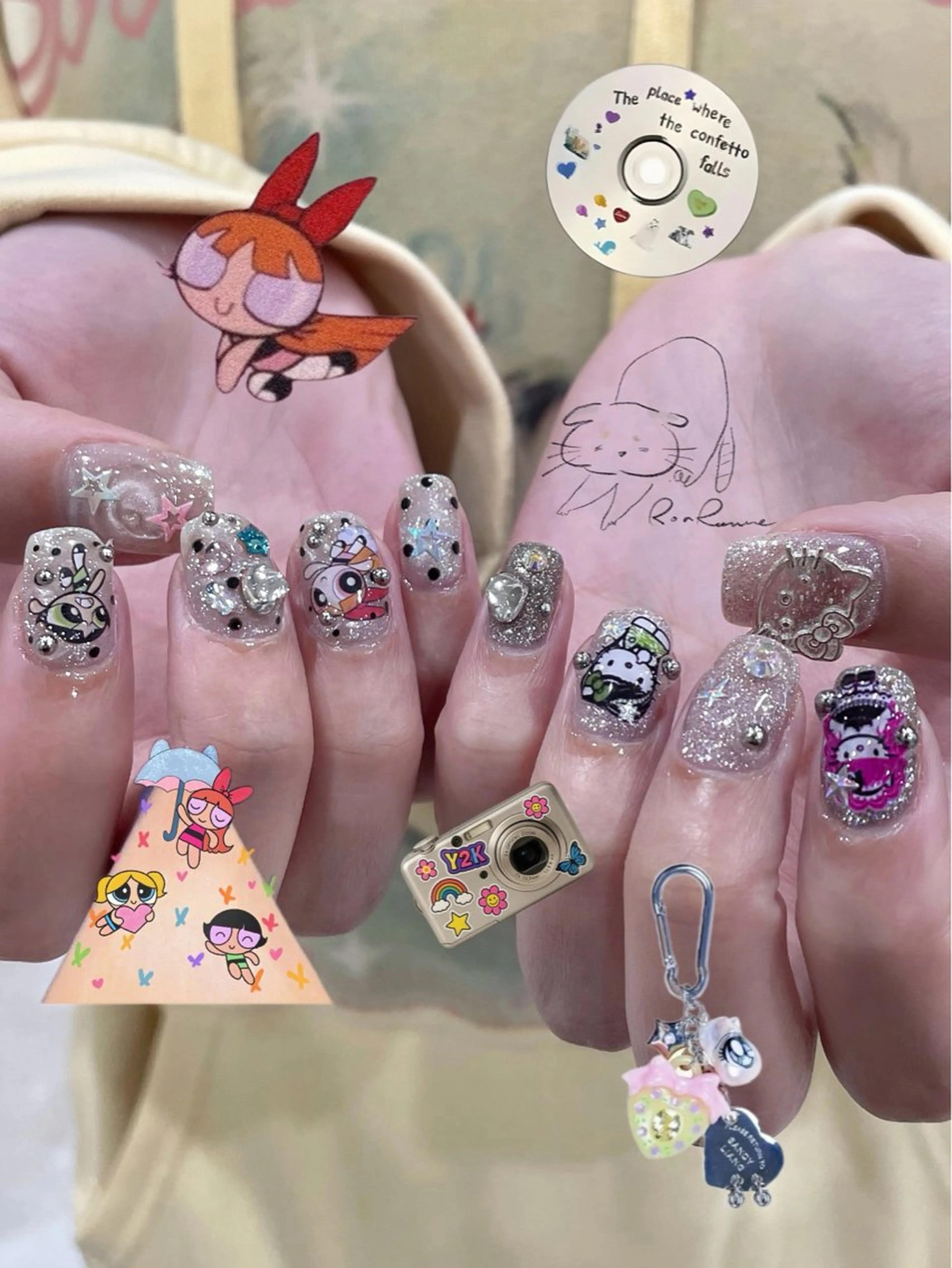 ネイル オーロラネイル 長さ出し フレンチネイル ジェルネイル ミラーネイル ハンドネイル Cho Artネイル所属・ronronne .のネイルデザイン