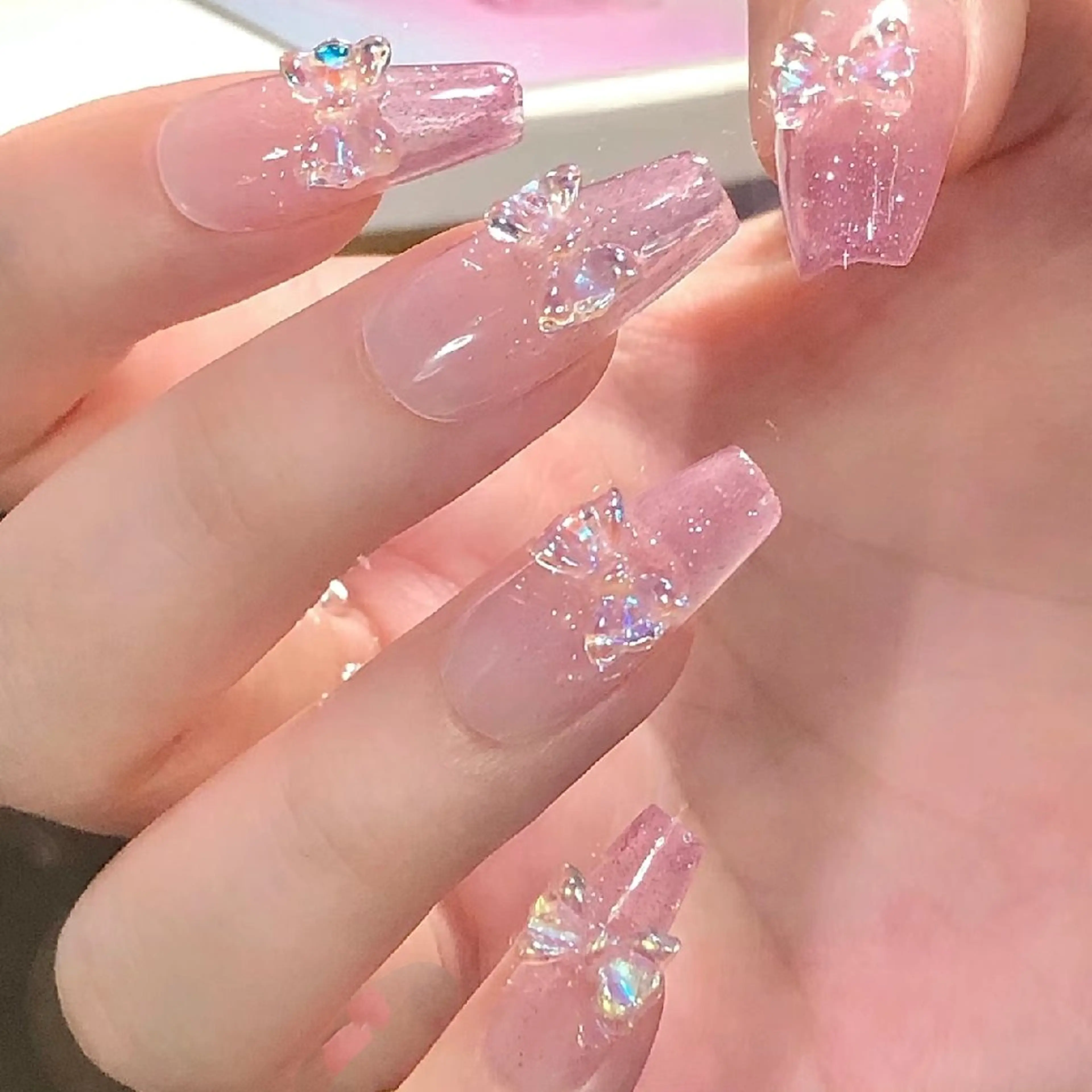ネイル ハンドネイル ネイリストゆか💅 長さだし、深爪矯正のネイルデザイン