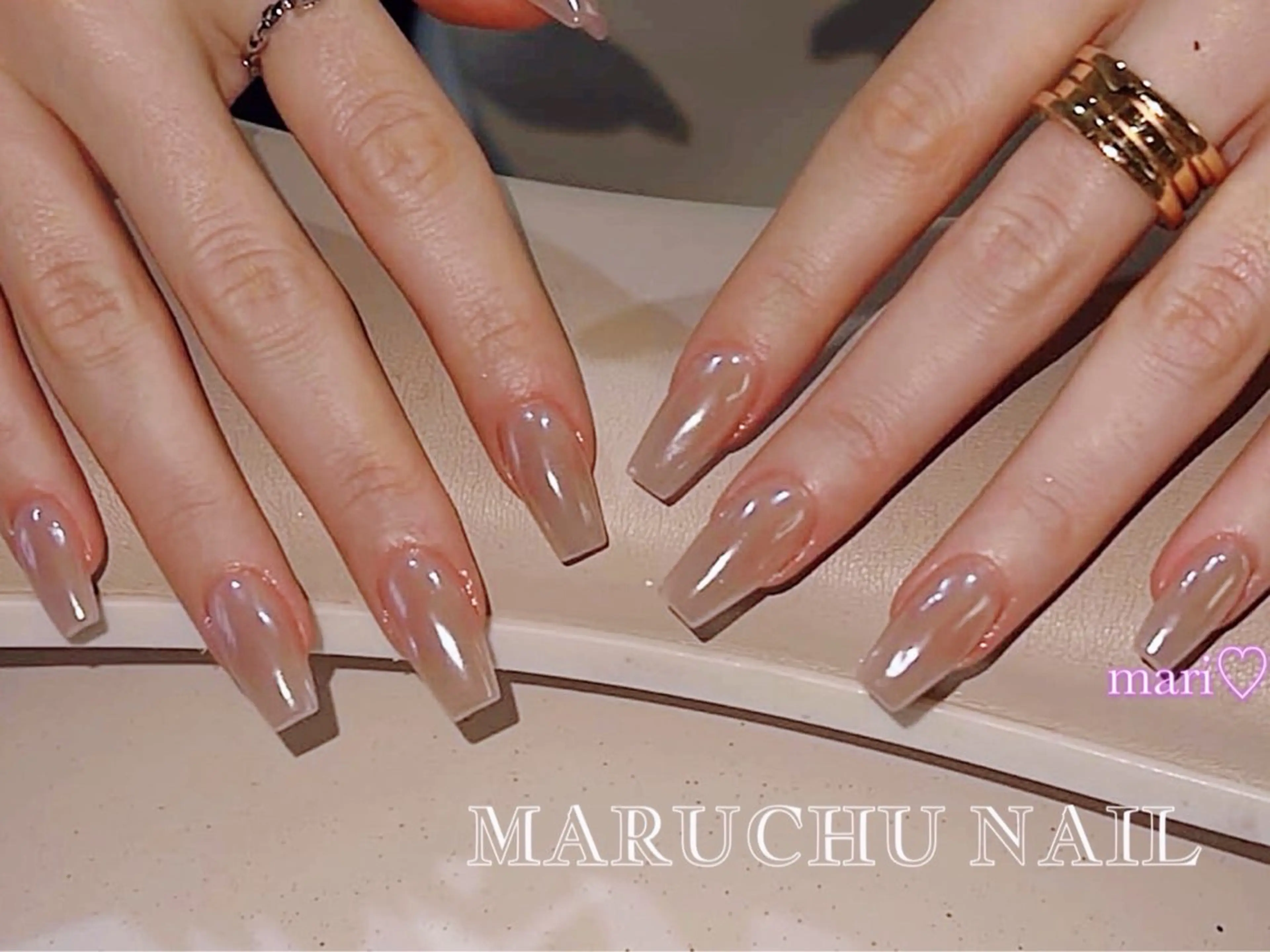 ネイル オーロラネイル ミラーネイル 🦋✨ MARIKO✨🦋のネイルデザイン