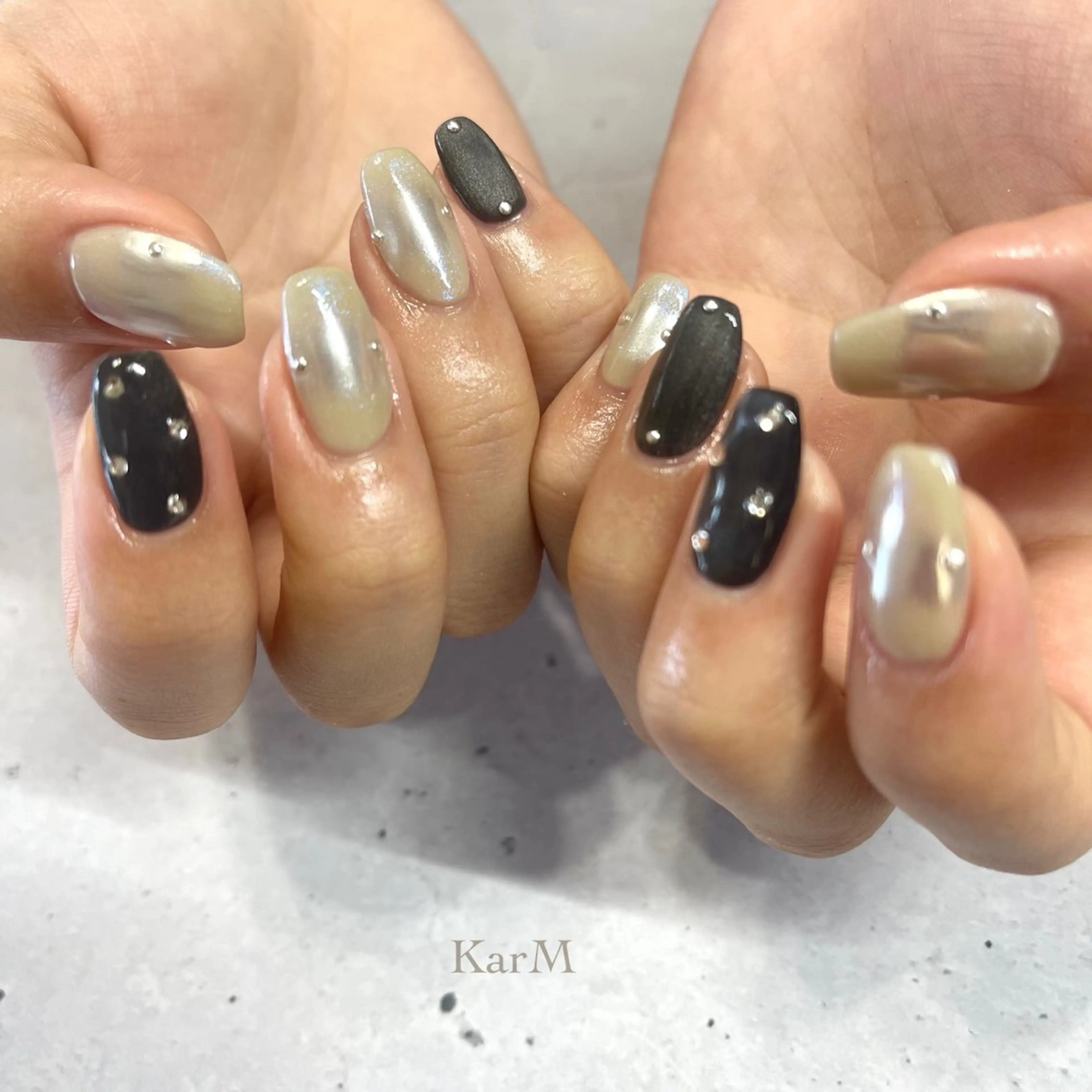 ネイル アートネイル オーロラネイル チークネイル フラッシュネイル フレンチネイル ハンドネイル ogino karinのネイルデザイン