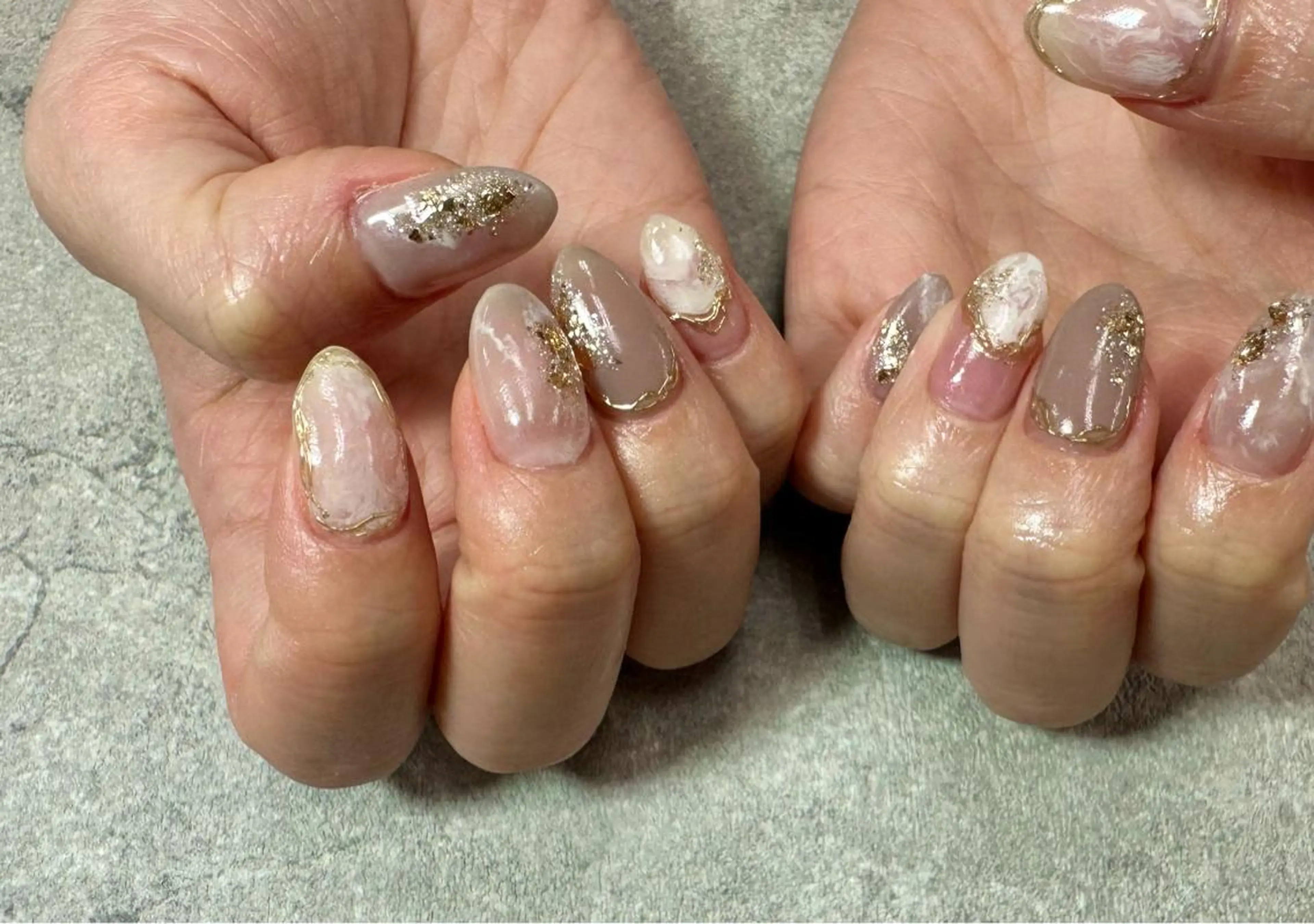 ネイル フットネイル フレンチネイル ジェルネイル ガラスフレンチ グラデーション 高多 瑠美のネイルデザイン