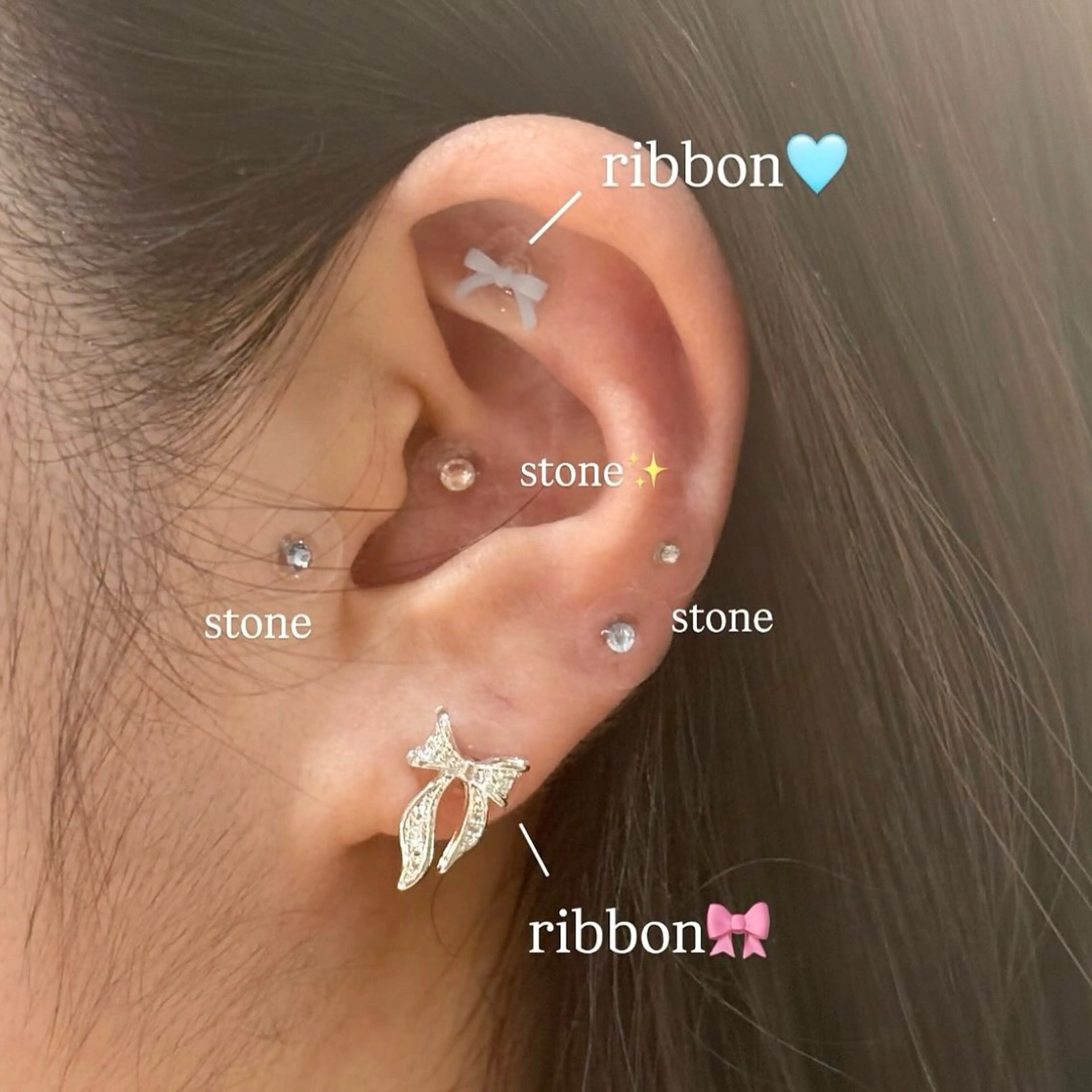 ハンドケアと耳つぼジュエリー6粒👂🏻💎の写真