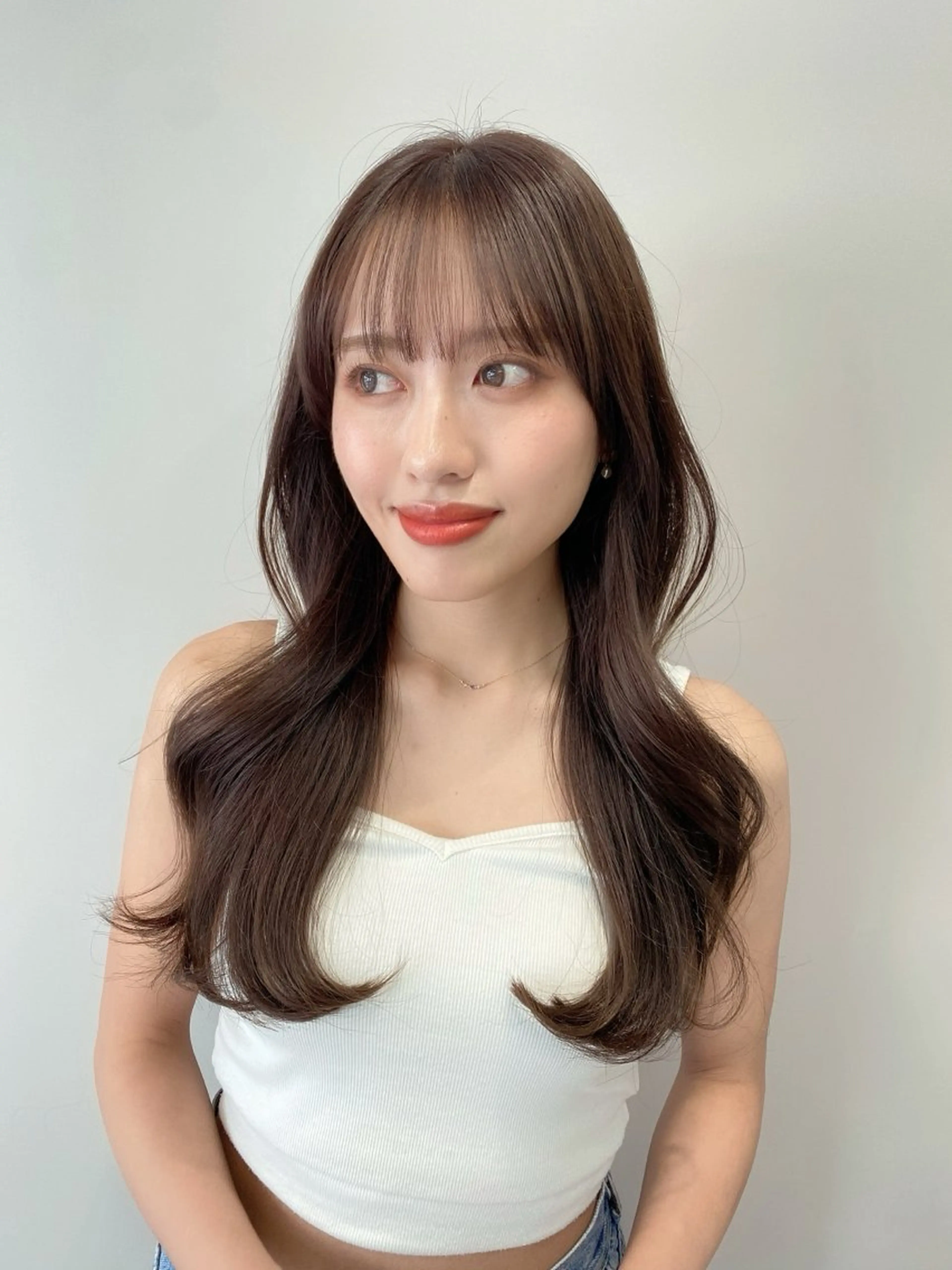 セミロング くびれヘア 韓国風ヘア 立川🤍韓国ヘア/ レイヤー🇰🇷🖤のヘアスタイル