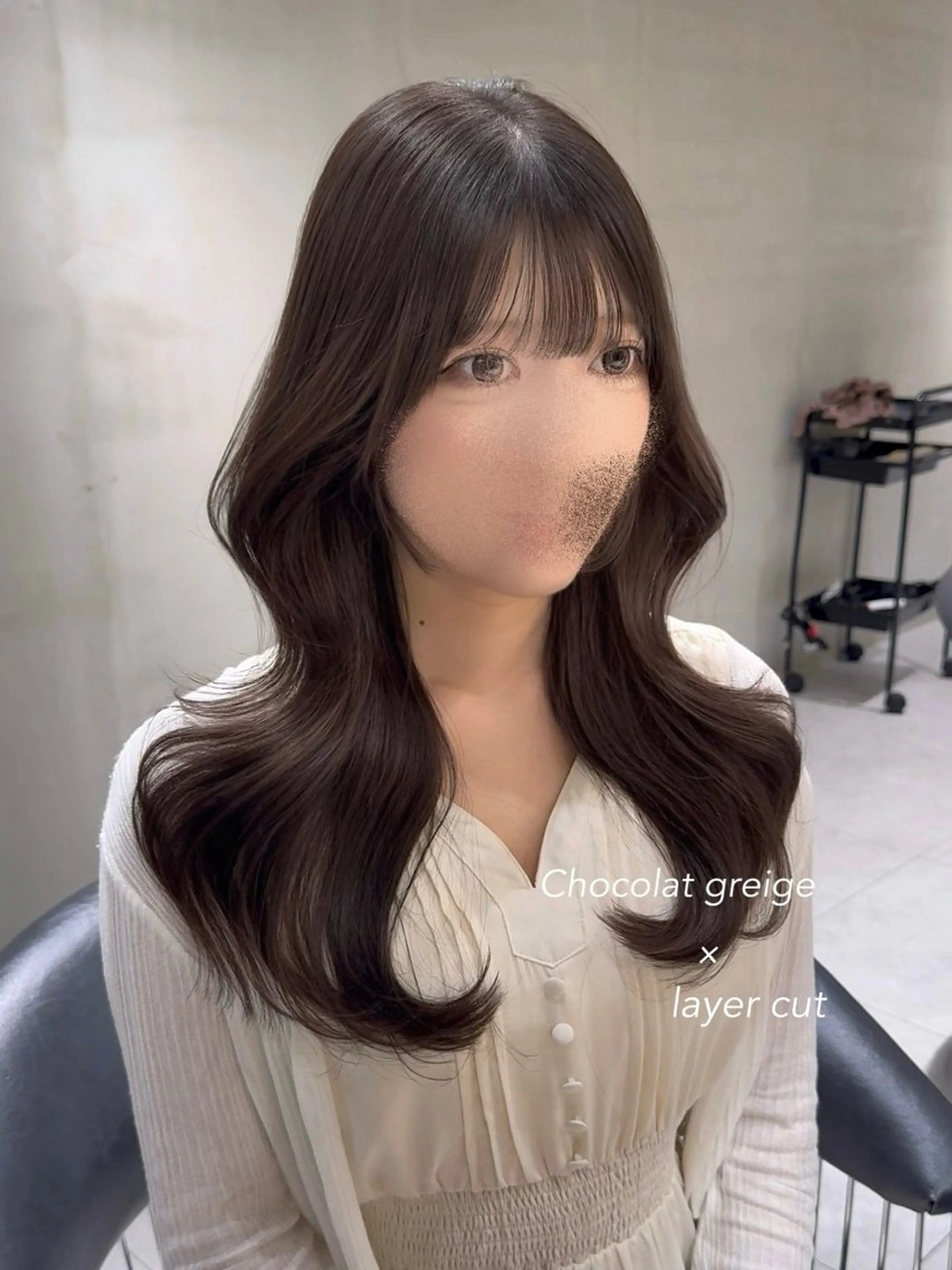 ロング 顔周りカット カット ヘアカラー トリートメント ユナ / lond uluのヘアスタイル