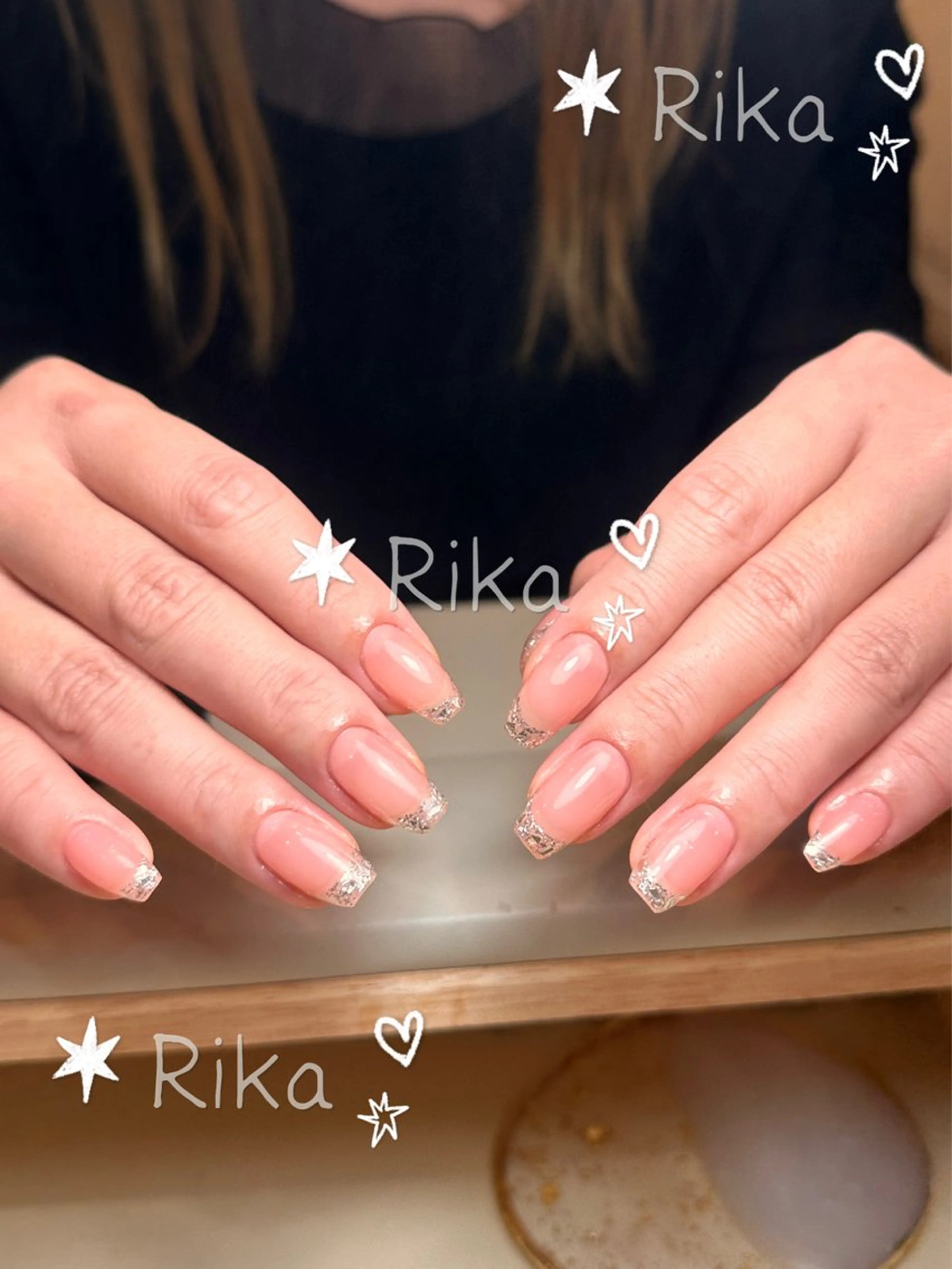 ガラスフレンチ/カラーフレンチ/オーロラフレンチの写真