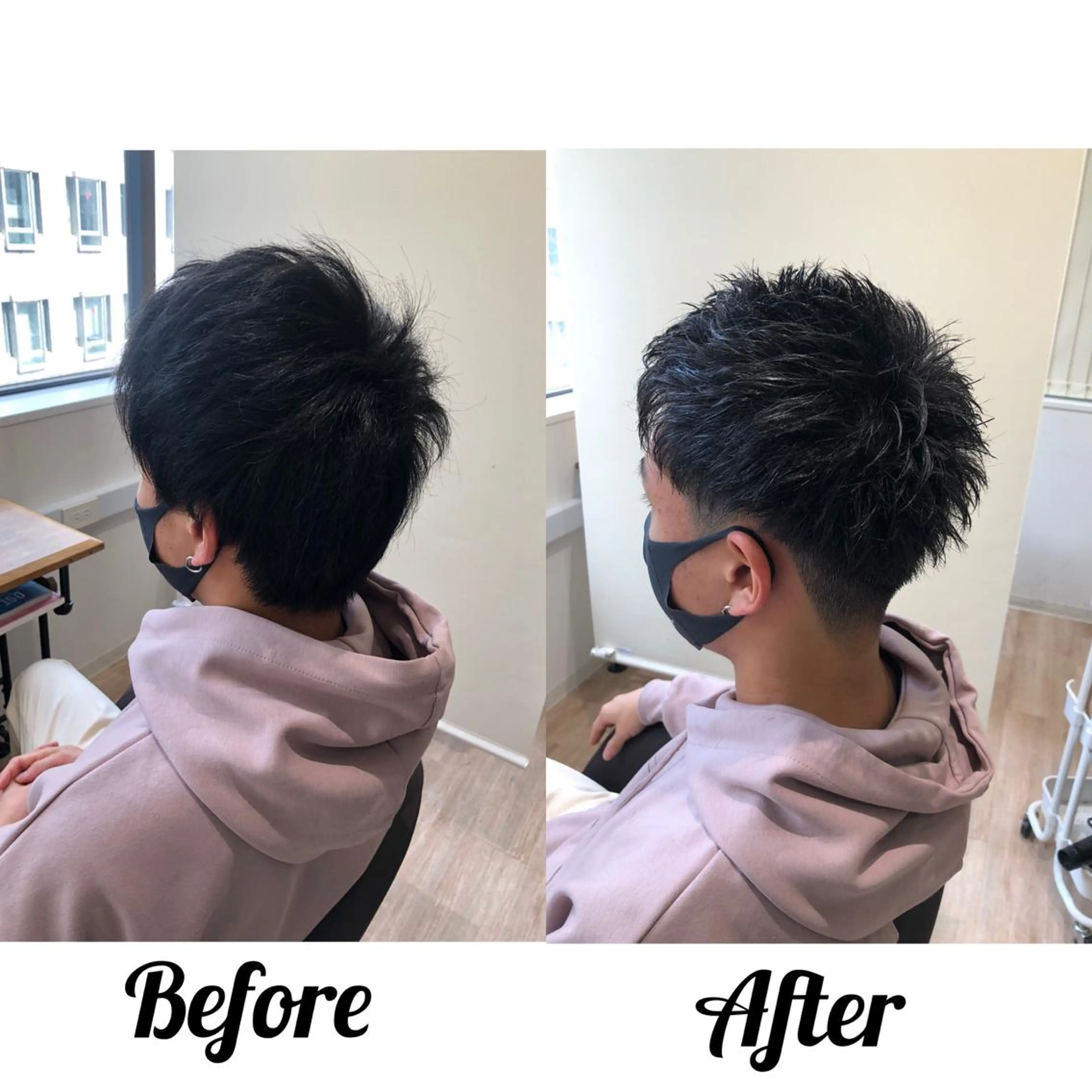 ショート カラー パーマ メンズ kiitos所属・関西センターパート メンズモデル募集のヘアスタイル