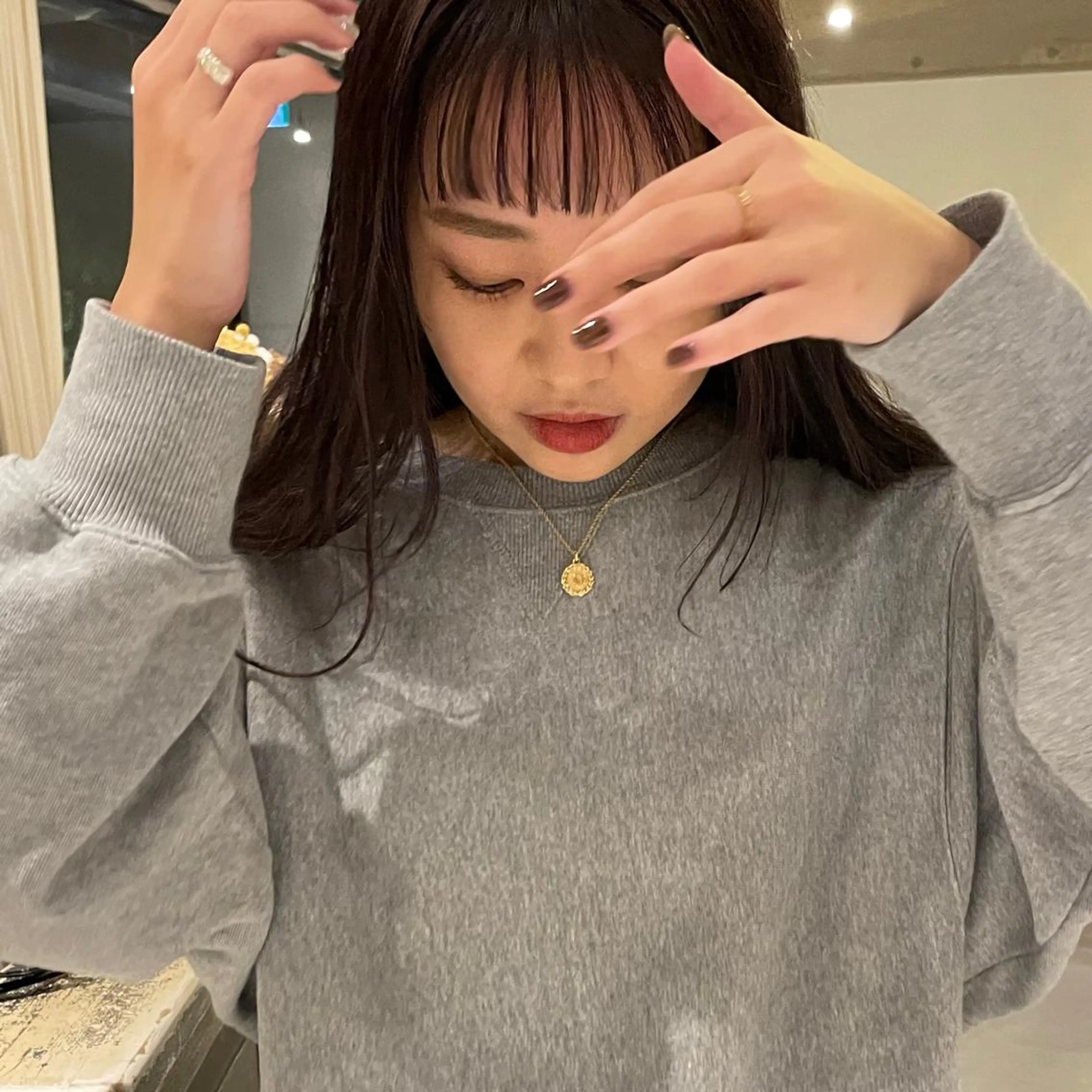 セミロング カラー パーマ ヘアアレンジ メンズ キッズ ネイル マツエク・マツパ アイブロウ casane所属・暖色・前髪カット 🎗️佐藤ゆみこのヘアスタイル