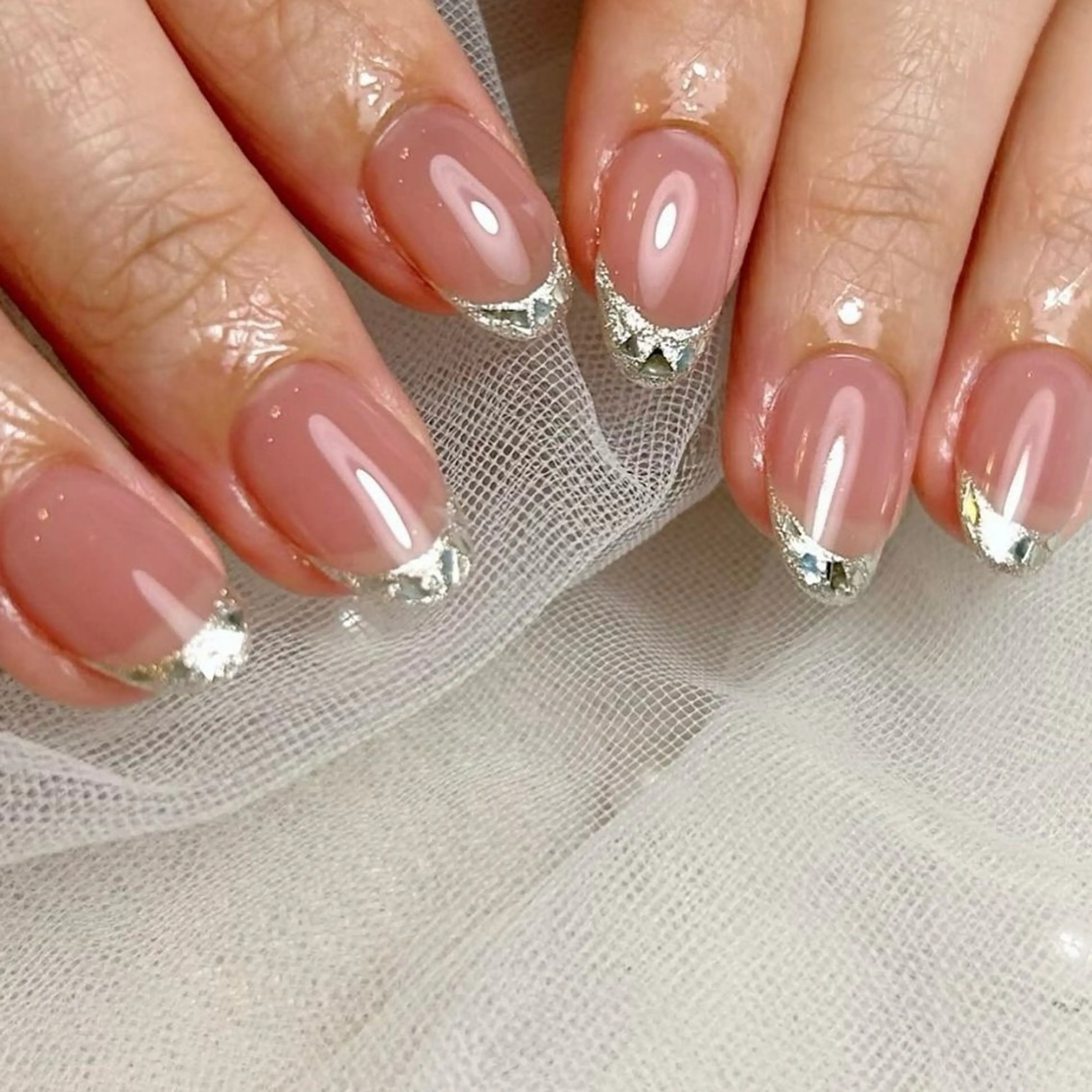 ネイル フレンチネイル ガラスフレンチ ハンドネイル A.sister所属・nail salon 《A.sister》のネイルデザイン