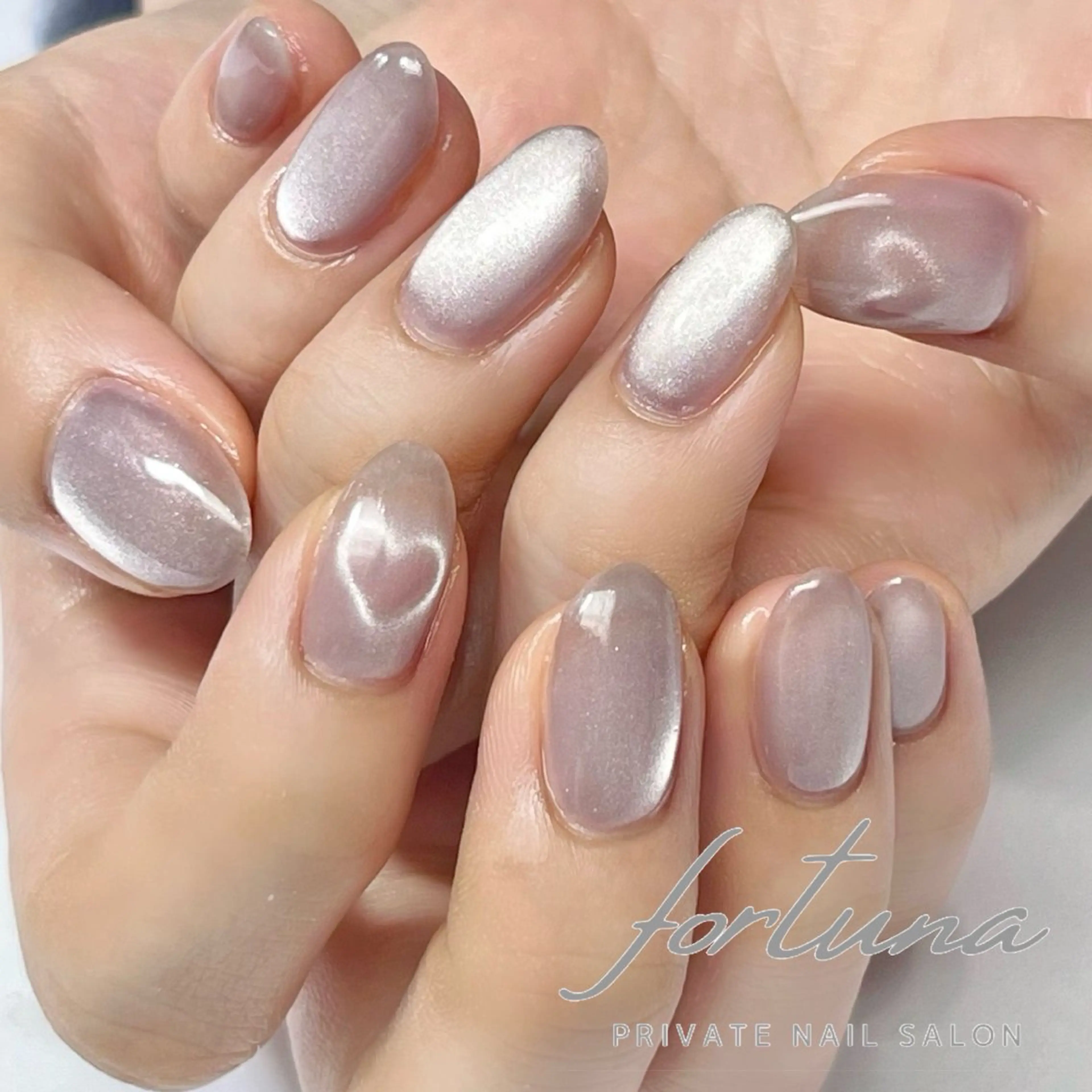 ネイル ハート マグネットネイル ハンドネイル fortuna 武藤裕美のネイルデザイン