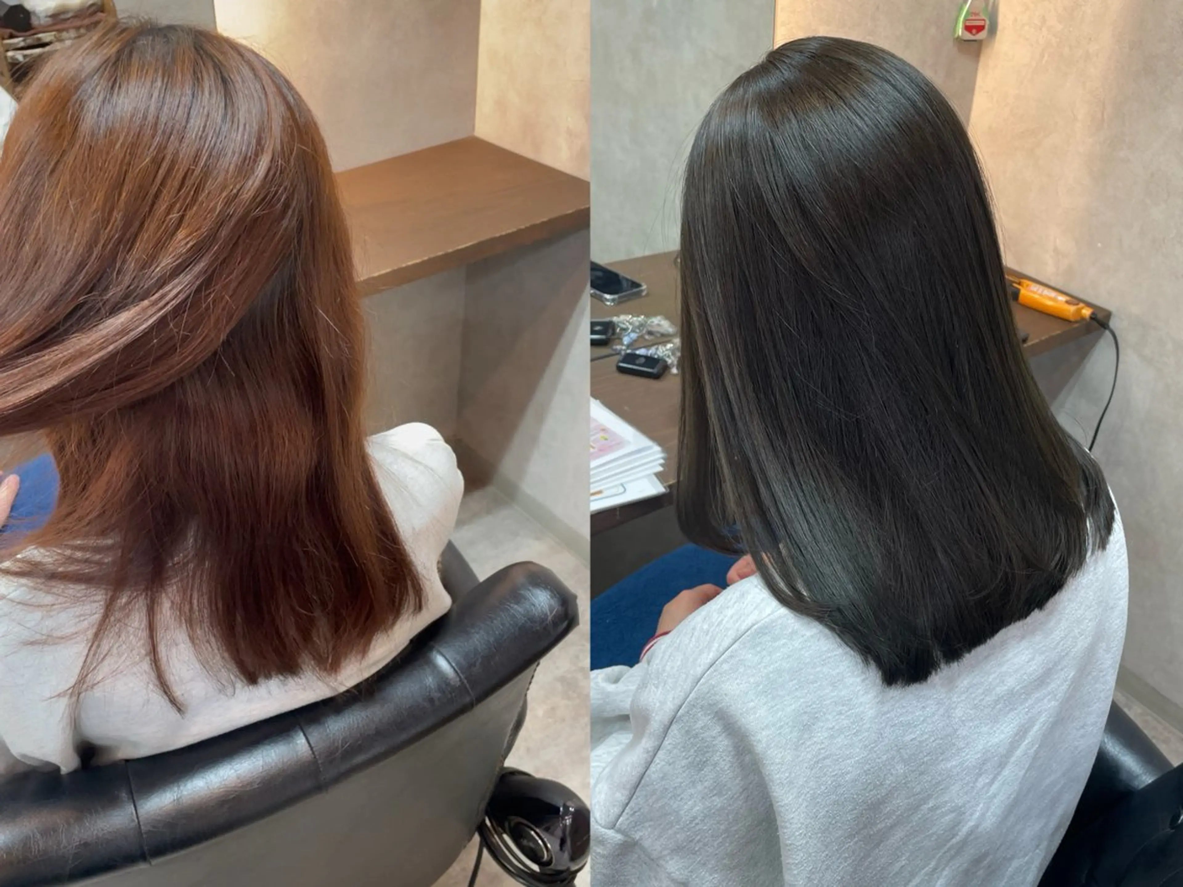 セミロング カラー ブリーチ 縮毛矯正 酸性ストレート 縮毛矯正 RIENS / ayu ♡のヘアスタイル