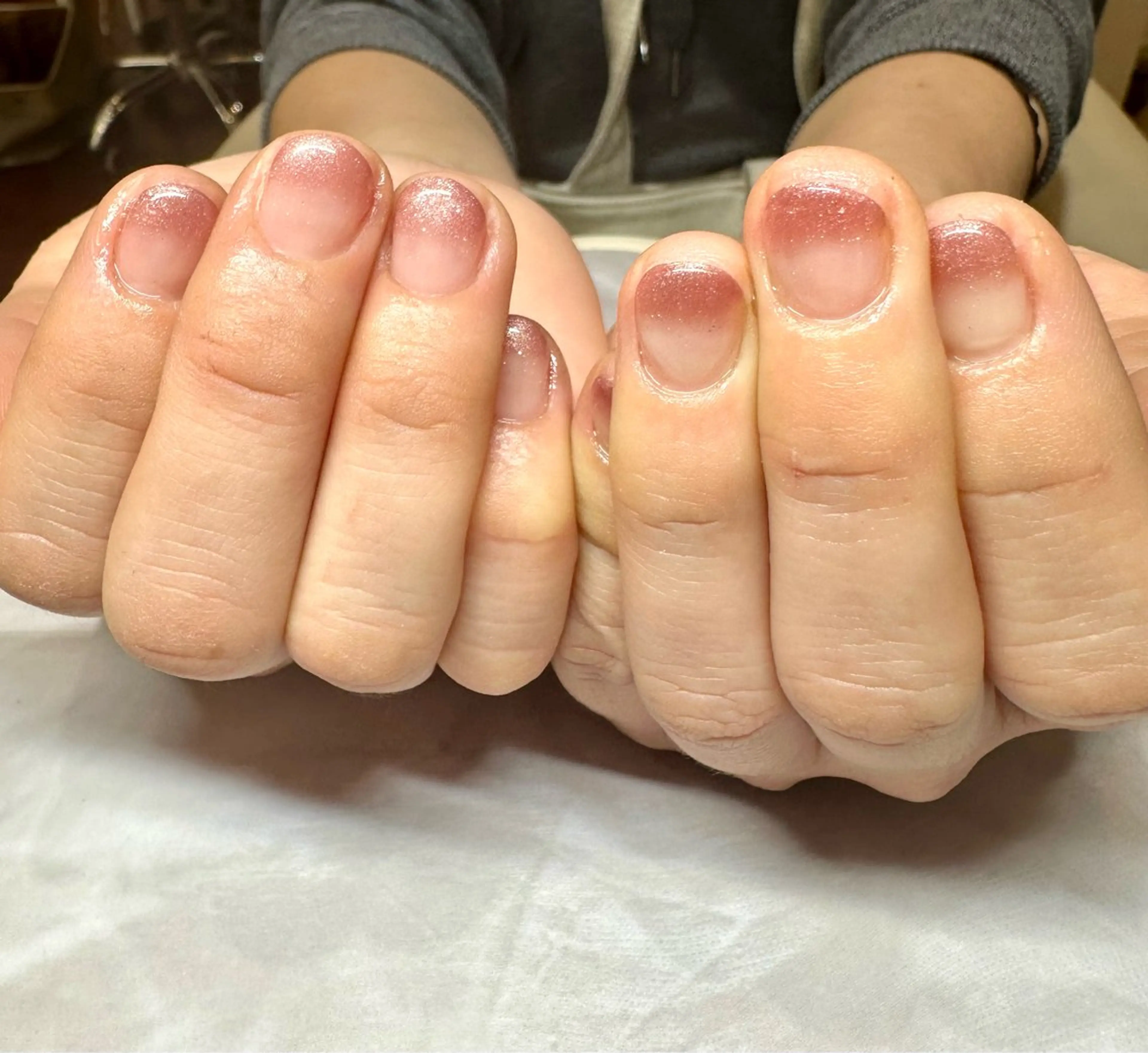 ネイル グラデーション ラメ(グリッター) ピンク Tanemoto所属・Ueda Rieのネイルデザイン