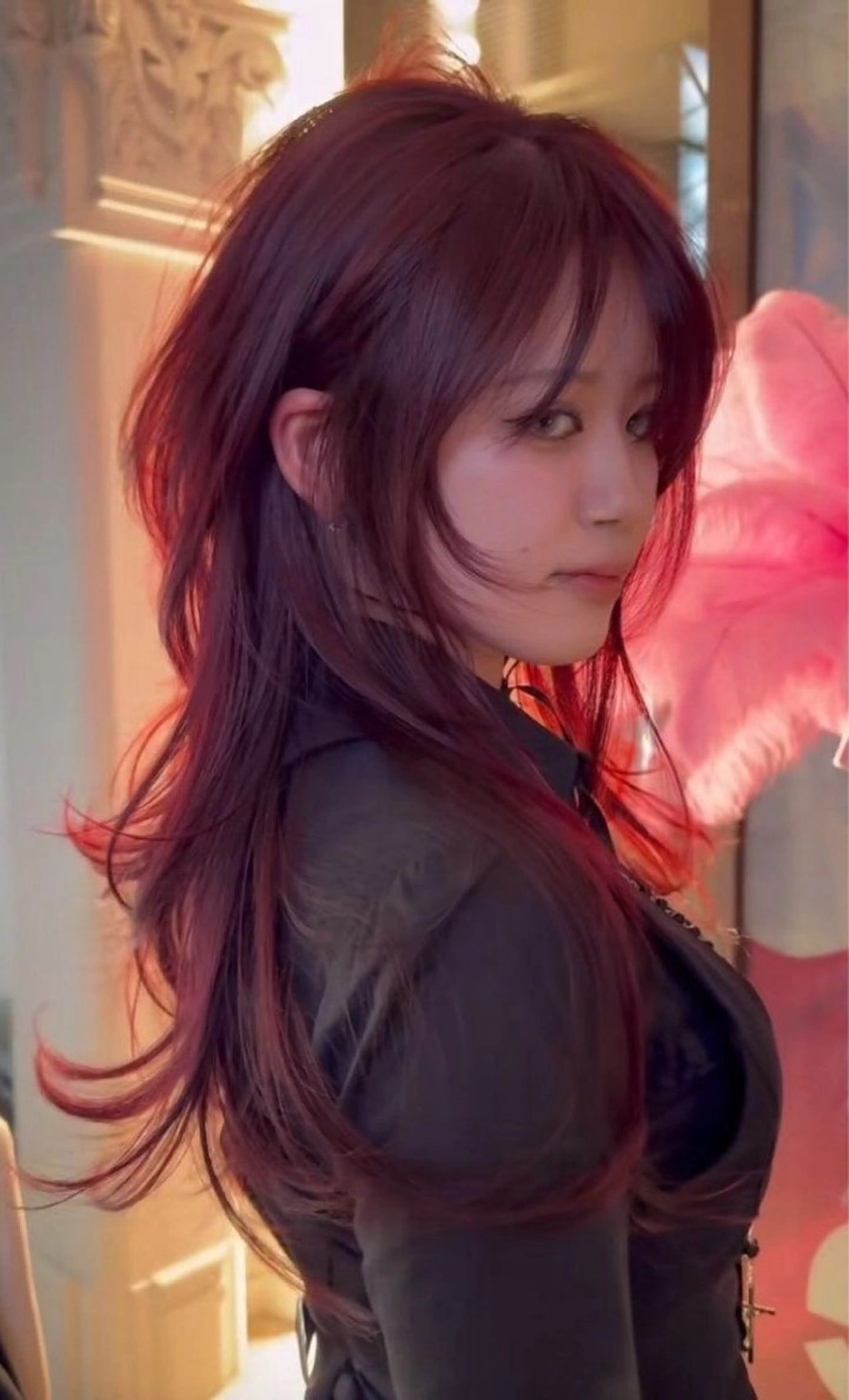 ロング カットモデル/韓国 レイヤー/SEIRAのヘアスタイル