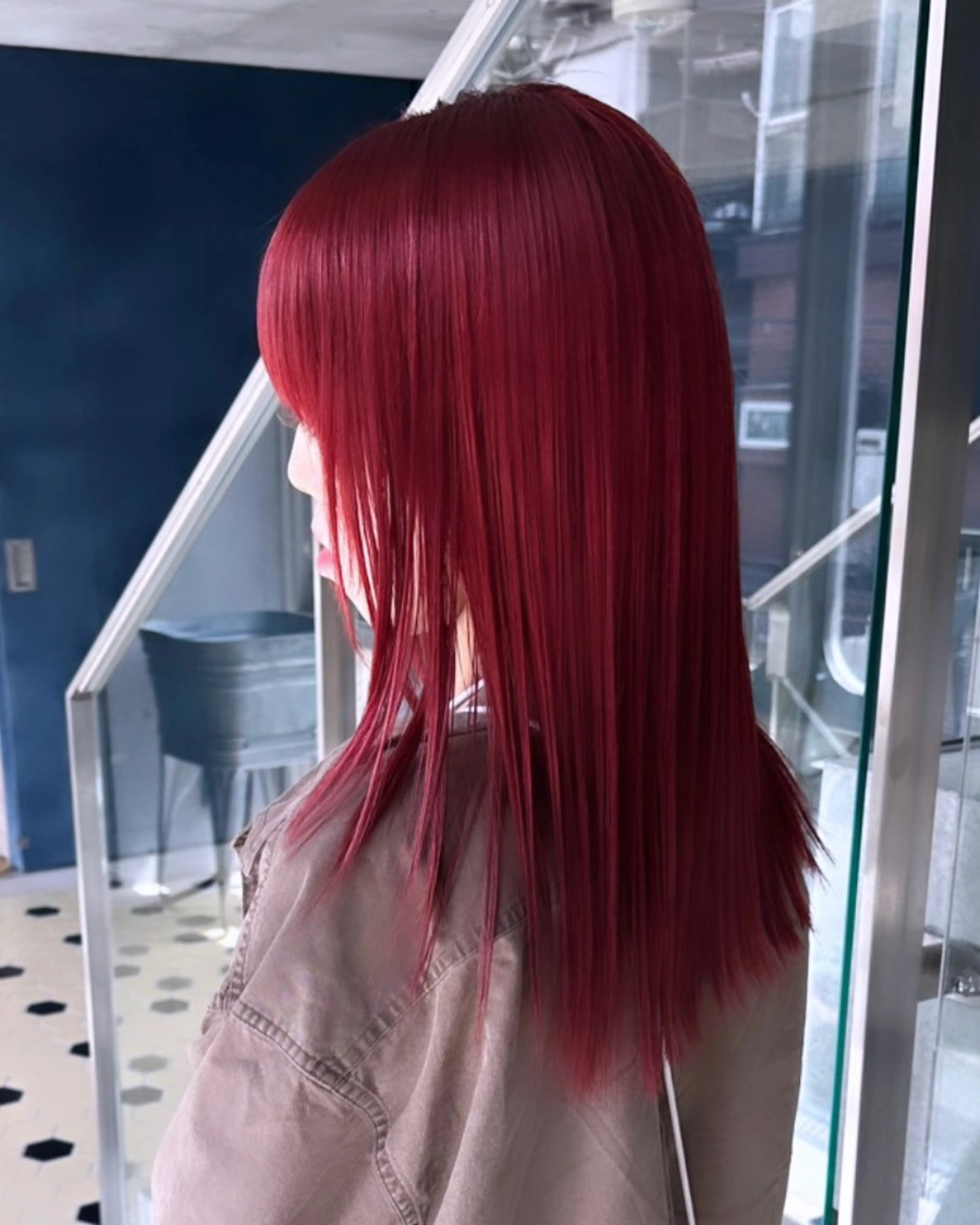 ミディアム カラー 抜きっぱなしブロンド ササキカズマのヘアスタイル