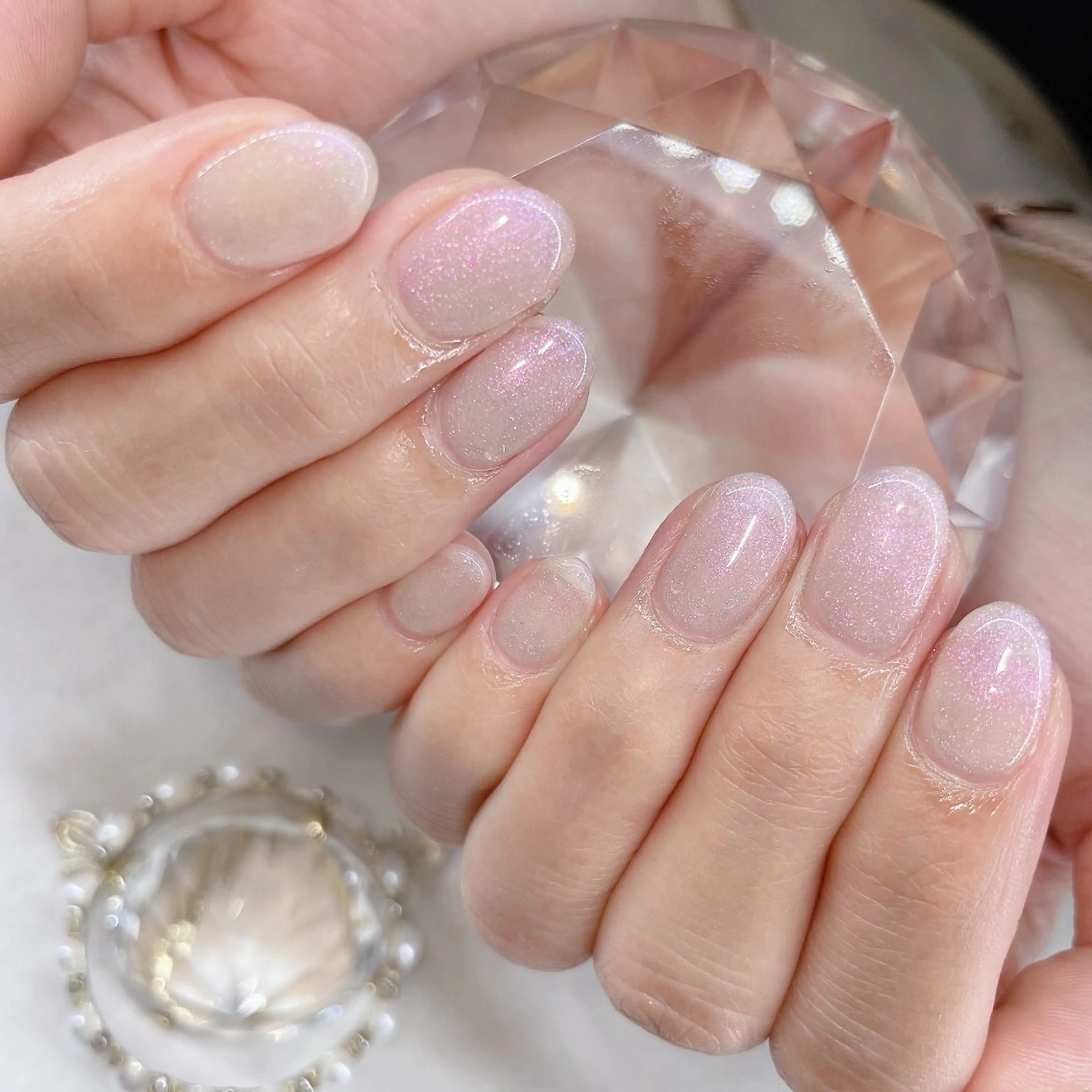 ネイル アートネイル オーロラネイル チークネイル 長さ出し フラッシュネイル misun_nail所属・misun_ nailのネイルデザイン