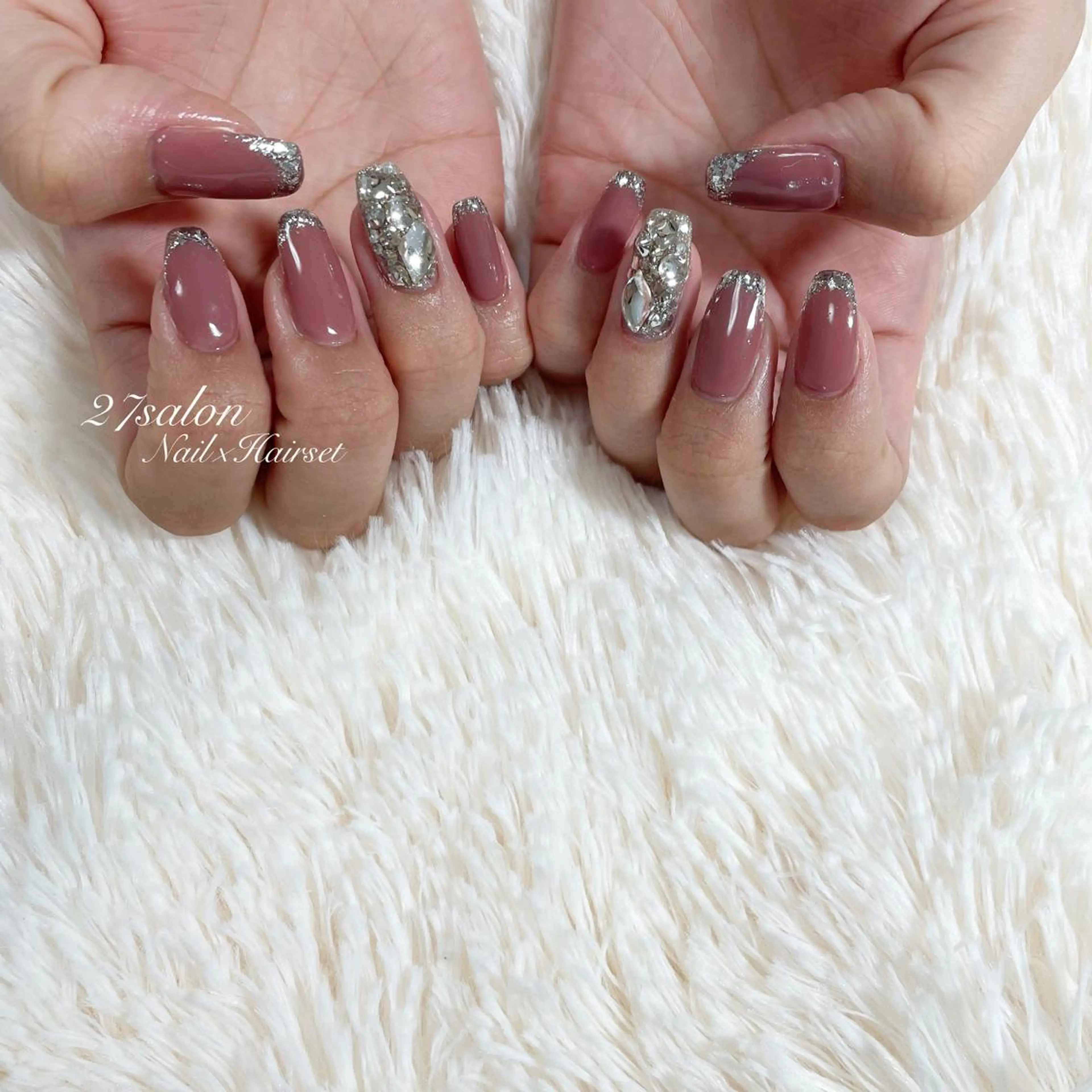 ネイル フレンチネイル ガラスフレンチ 27salon yuinaのネイルデザイン