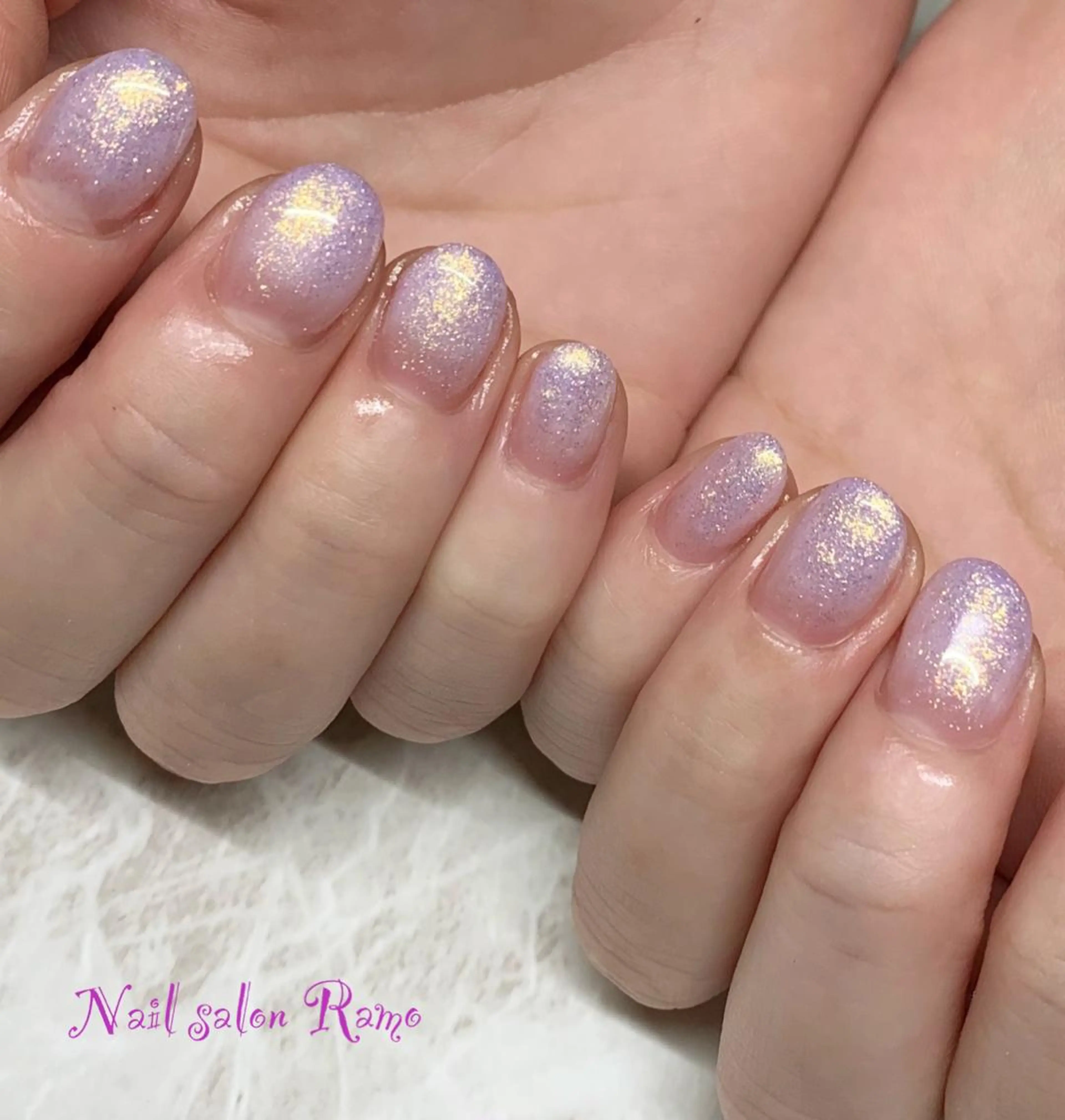 ネイル アートネイル ブルー ジェルネイル パラジェル シンプルネイル Nail salon Ramo所属・松田 祥子のネイルデザイン