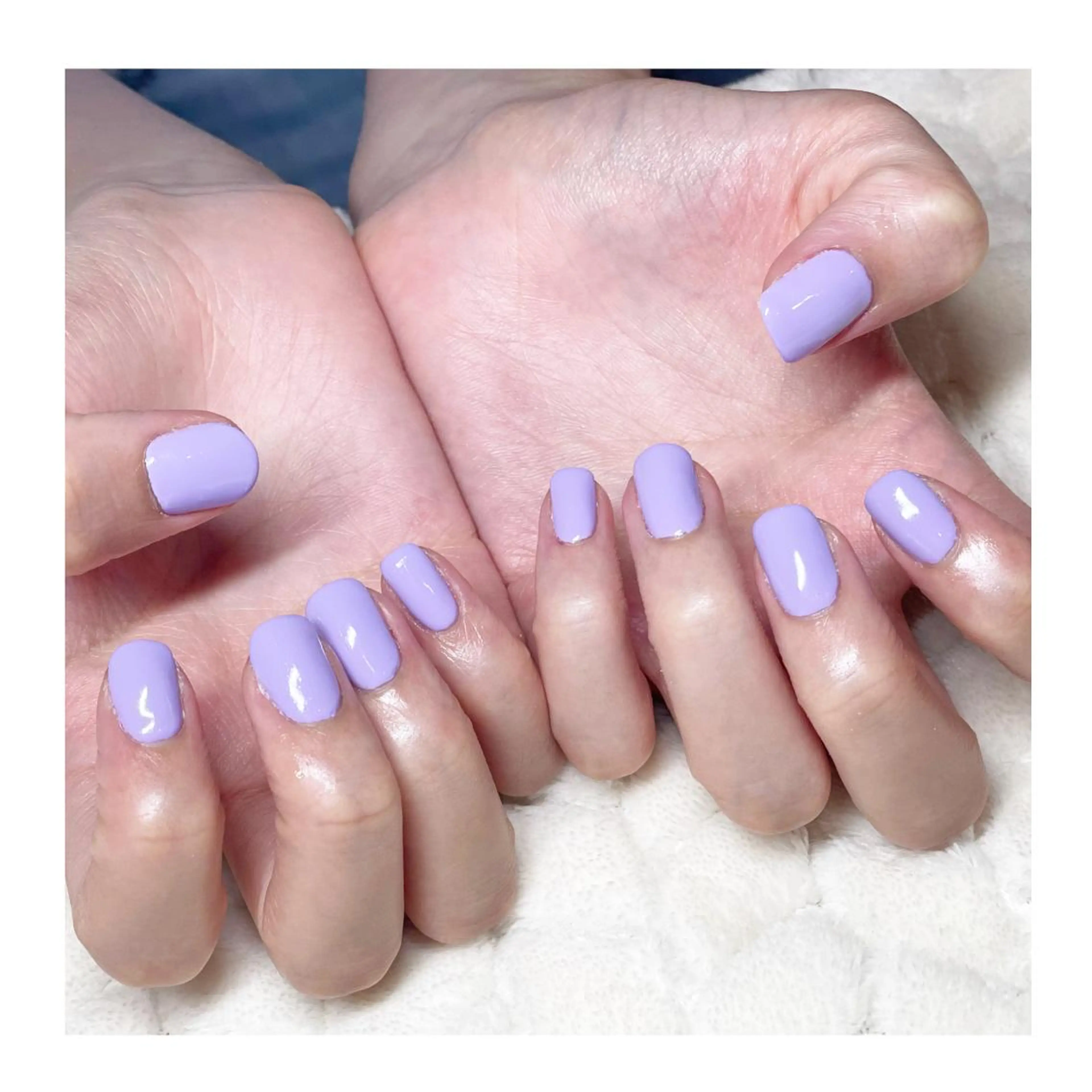 ネイル ジェルネイル ワンカラーネイル パステルネイル パープル シンプルネイル ハンドネイル LaLa Peach 福岡のマツエク・マツパデザイン