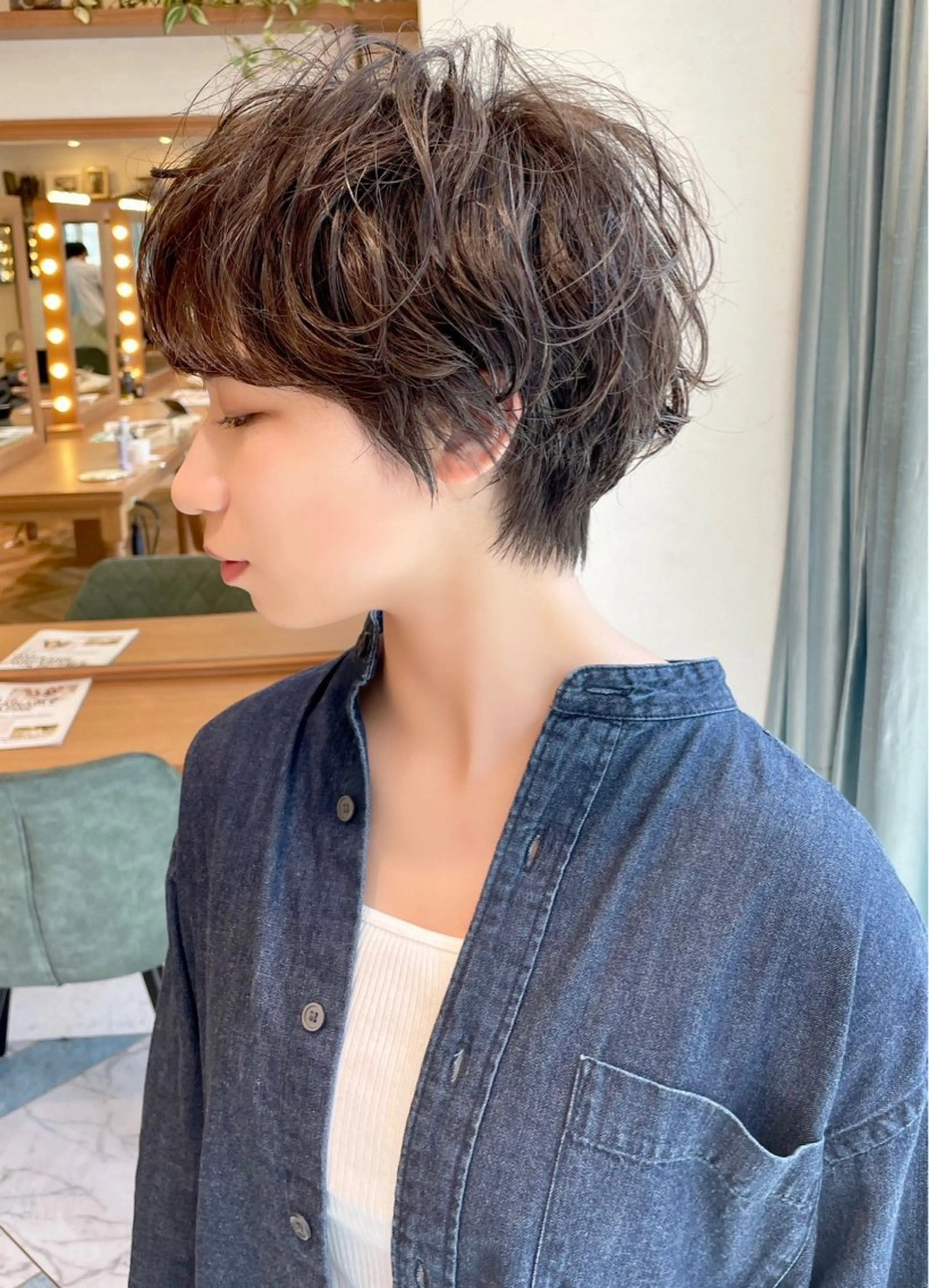 ショート カラー パーマ ショートボブ ハイライトカラー インナーカラー ボブ ハイライト ショート特化/ 似合わせカット/高津のヘアスタイル