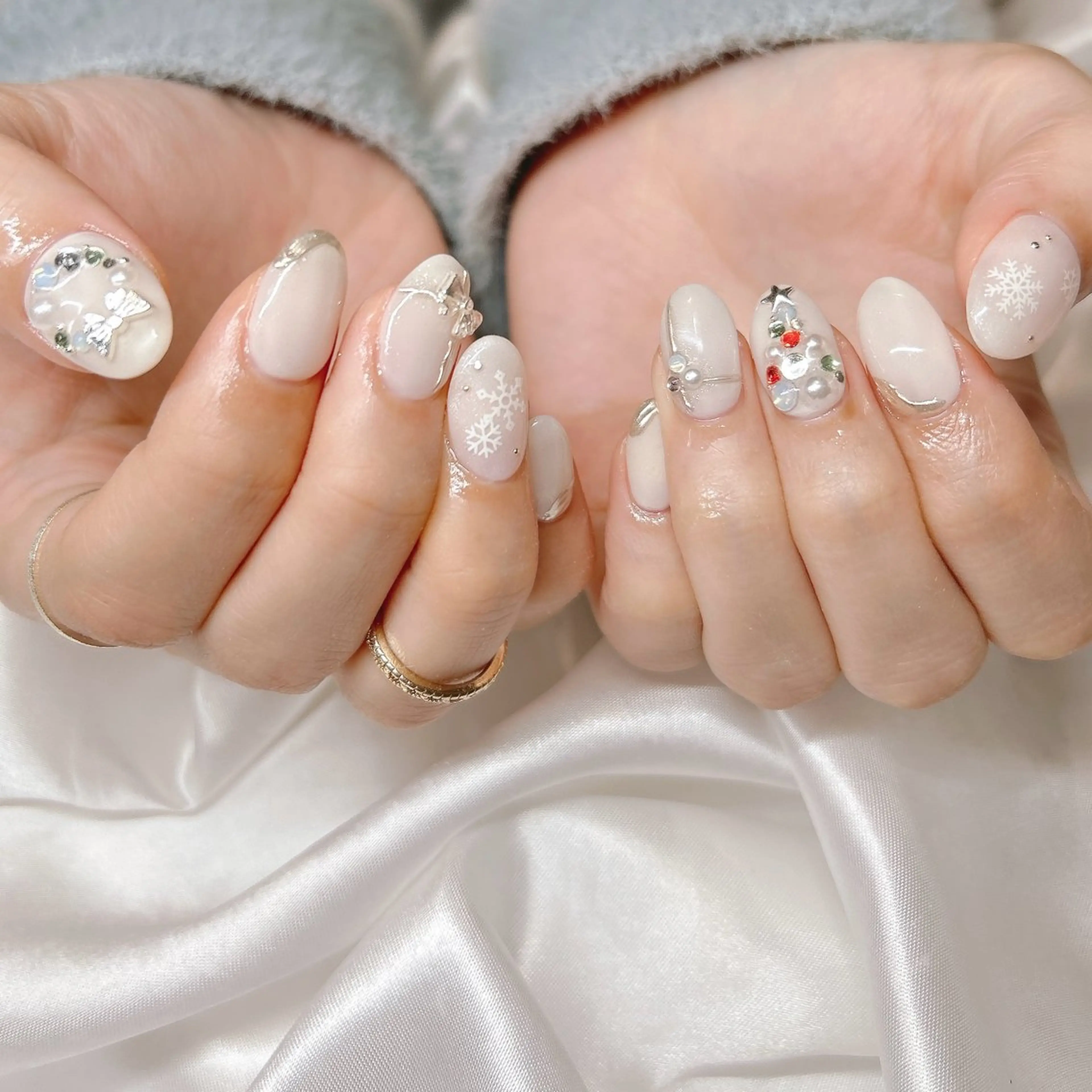 ネイル 冬ネイル クリスマス ハンドネイル junna ちょい個性派ネイルのネイルデザイン