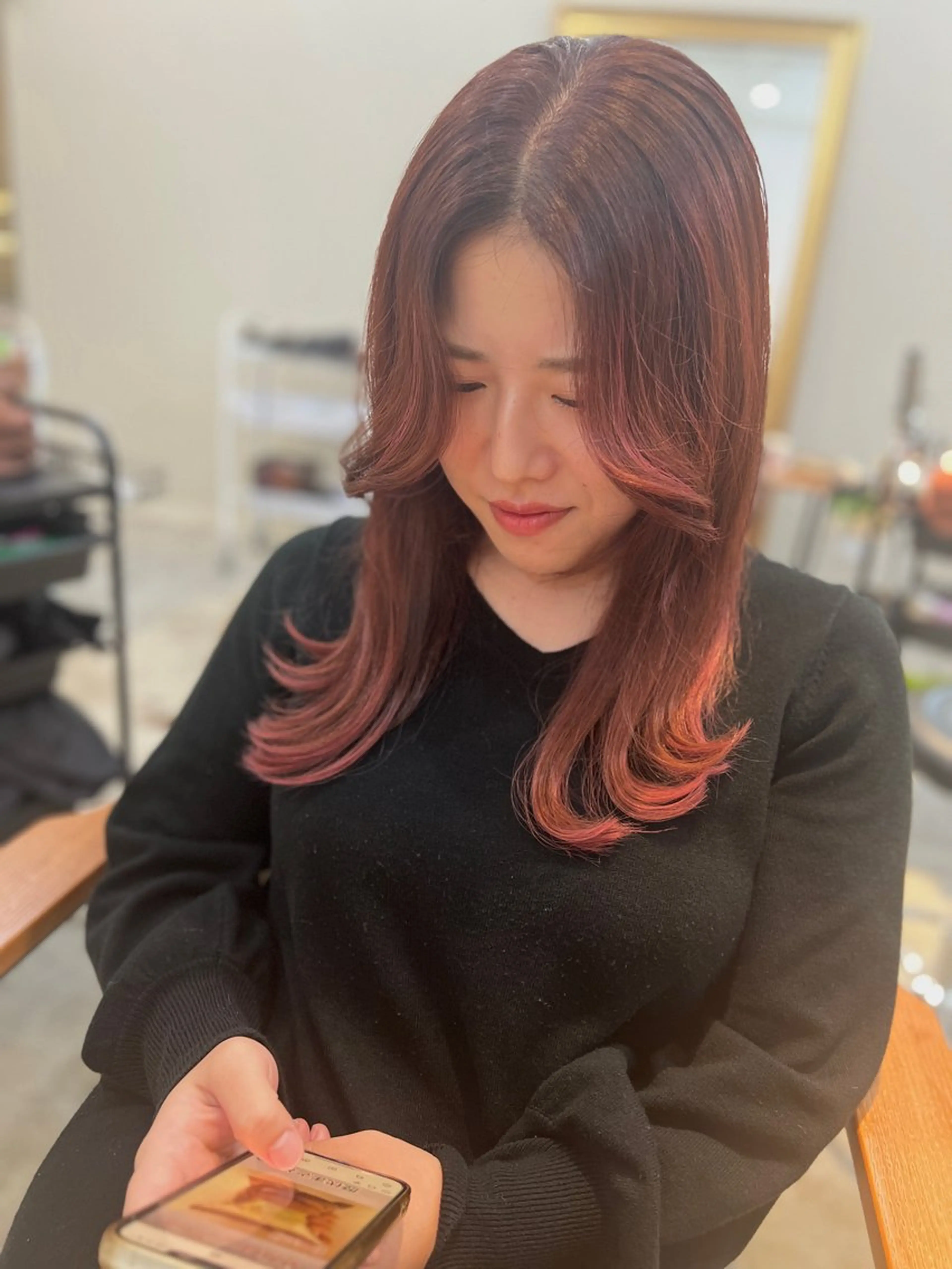 セミロング カラー グラデーションカラー 目を惹く艶髪/髪質 改善カラー🤎ぐっちのヘアスタイル