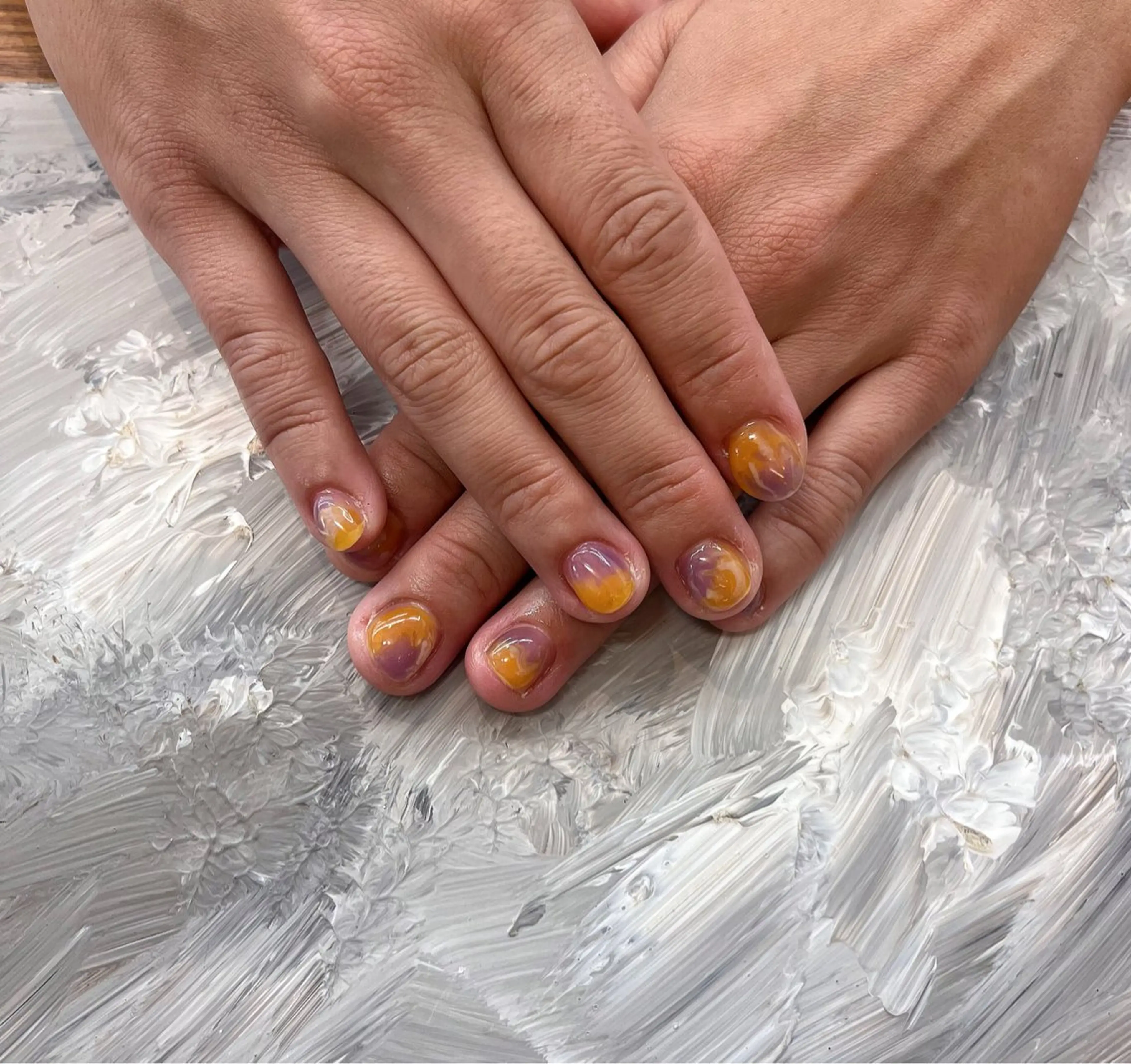 ネイル 大理石ネイル(マーブル) ハンドネイル ハンドケア 羽兼 楓夏のマツエク・マツパデザイン