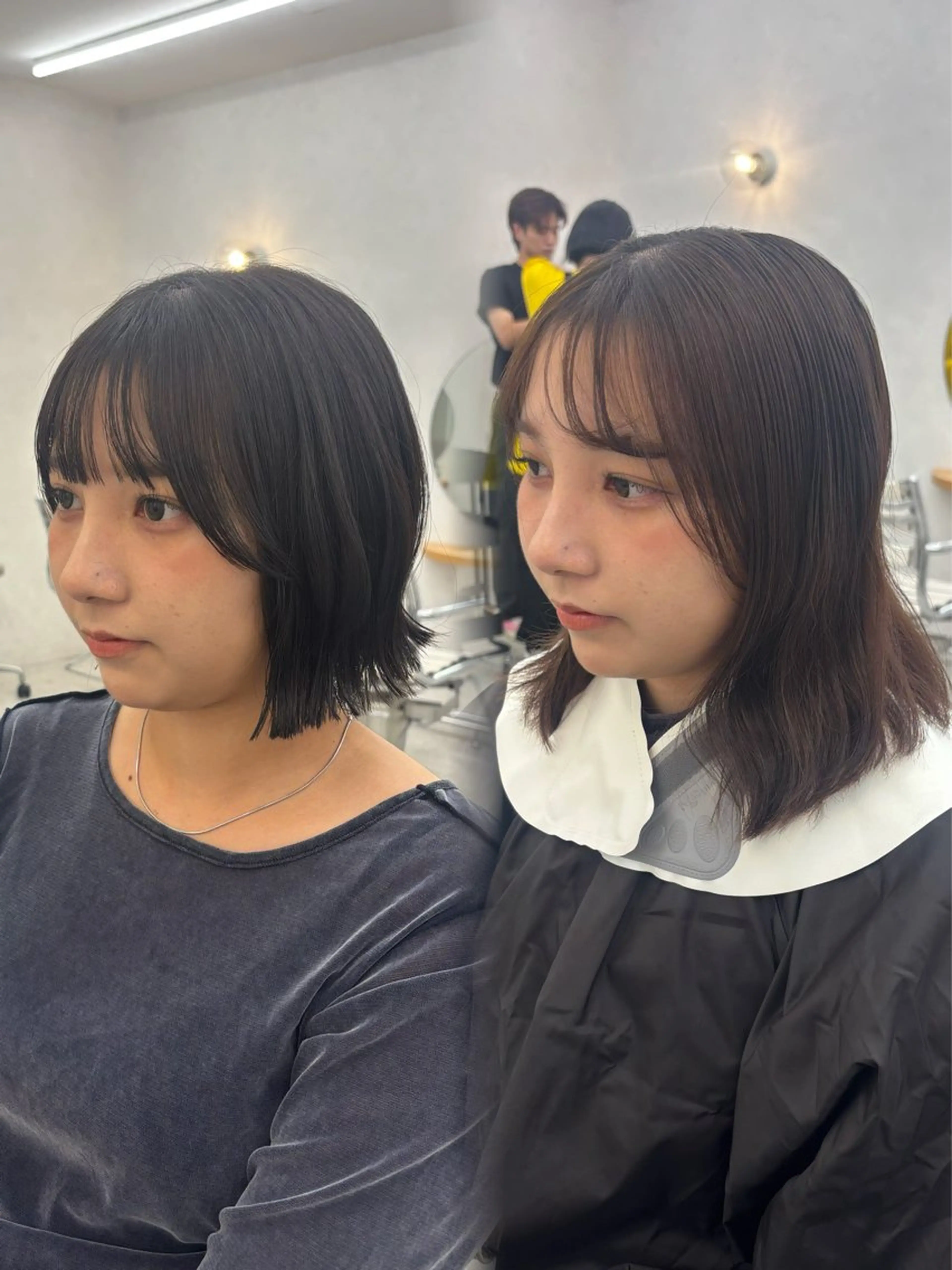 ショート カラー カット ヘアカラー 🧸ミルクティー／ ぷつっとボブ｜ミクのヘアスタイル