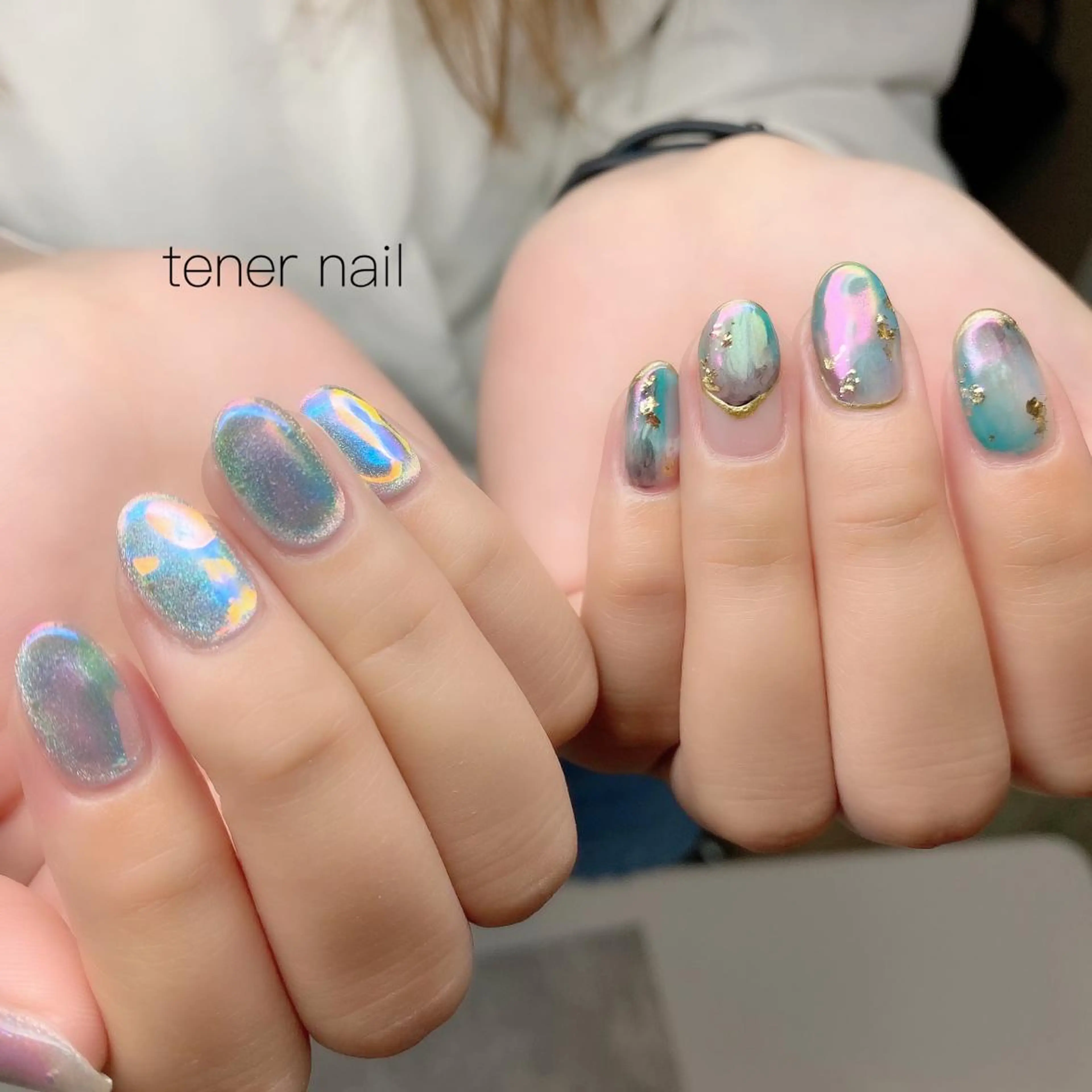 ネイル 氷ネイル・うるうるネイル ニュアンスネイル tener  nail  テネルネイル所属・テネルネイル tener nailのネイルデザイン