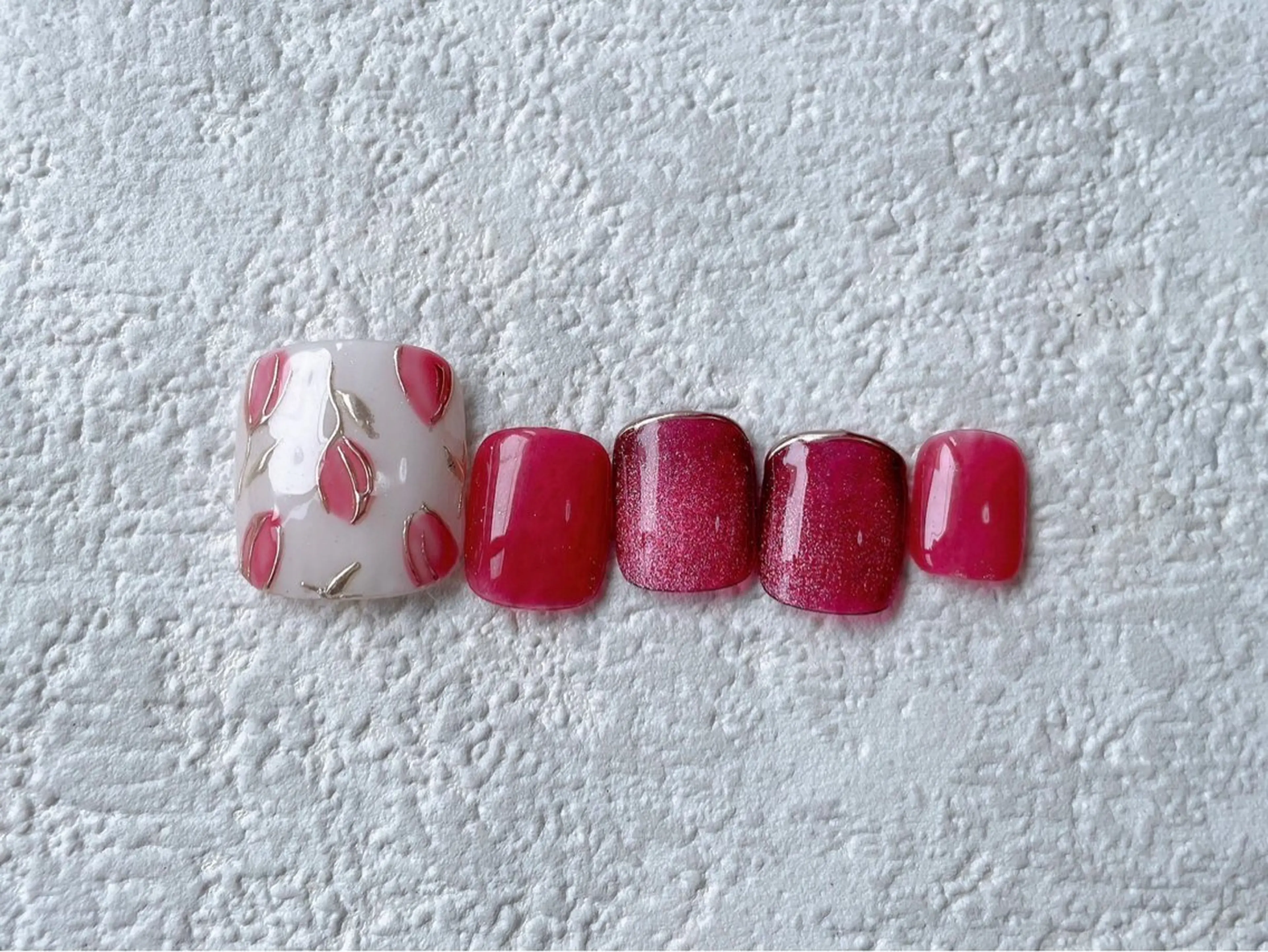 ネイル オーロラネイル フットネイル フレンチネイル ジェルネイル 韓国ネイル Mogu nail 二子玉川のネイルデザイン