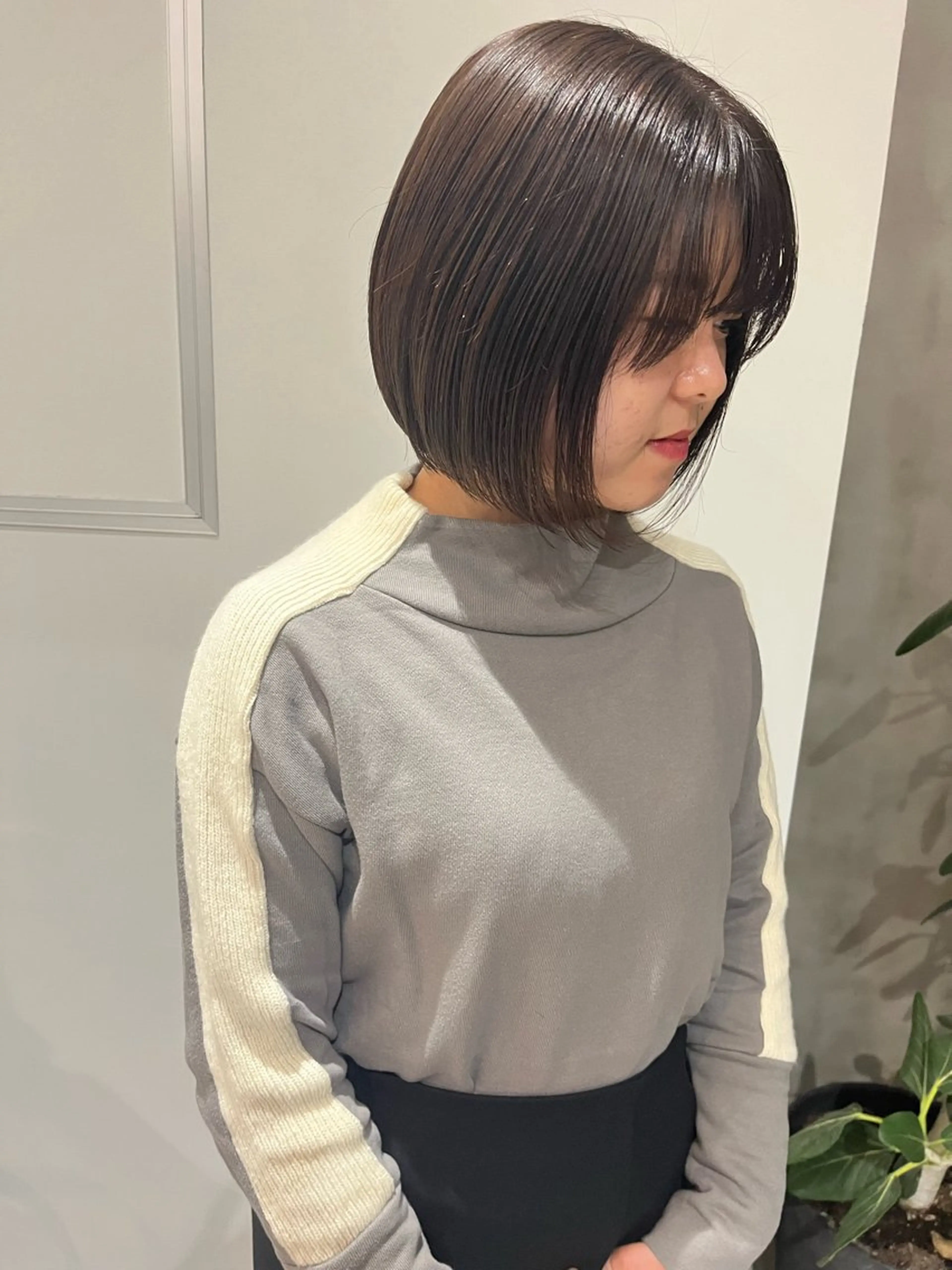 ミディアム カラー ブラウンカラー ナチュラルブラウン ボブ 鈴木 美紅のヘアスタイル