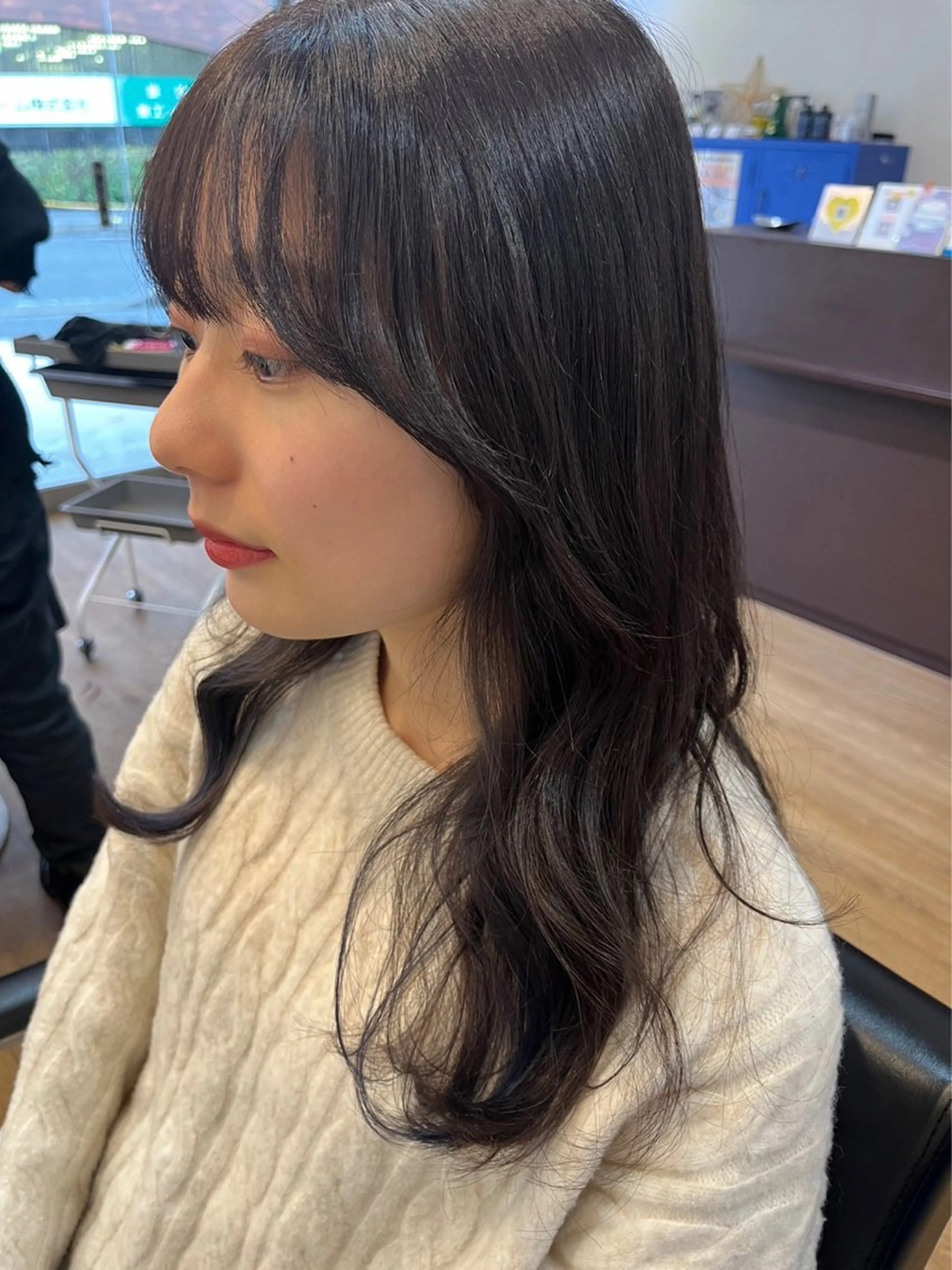 ロング ヘアカラー トリートメント まろやかなベージュ 小池春樹のヘアスタイル