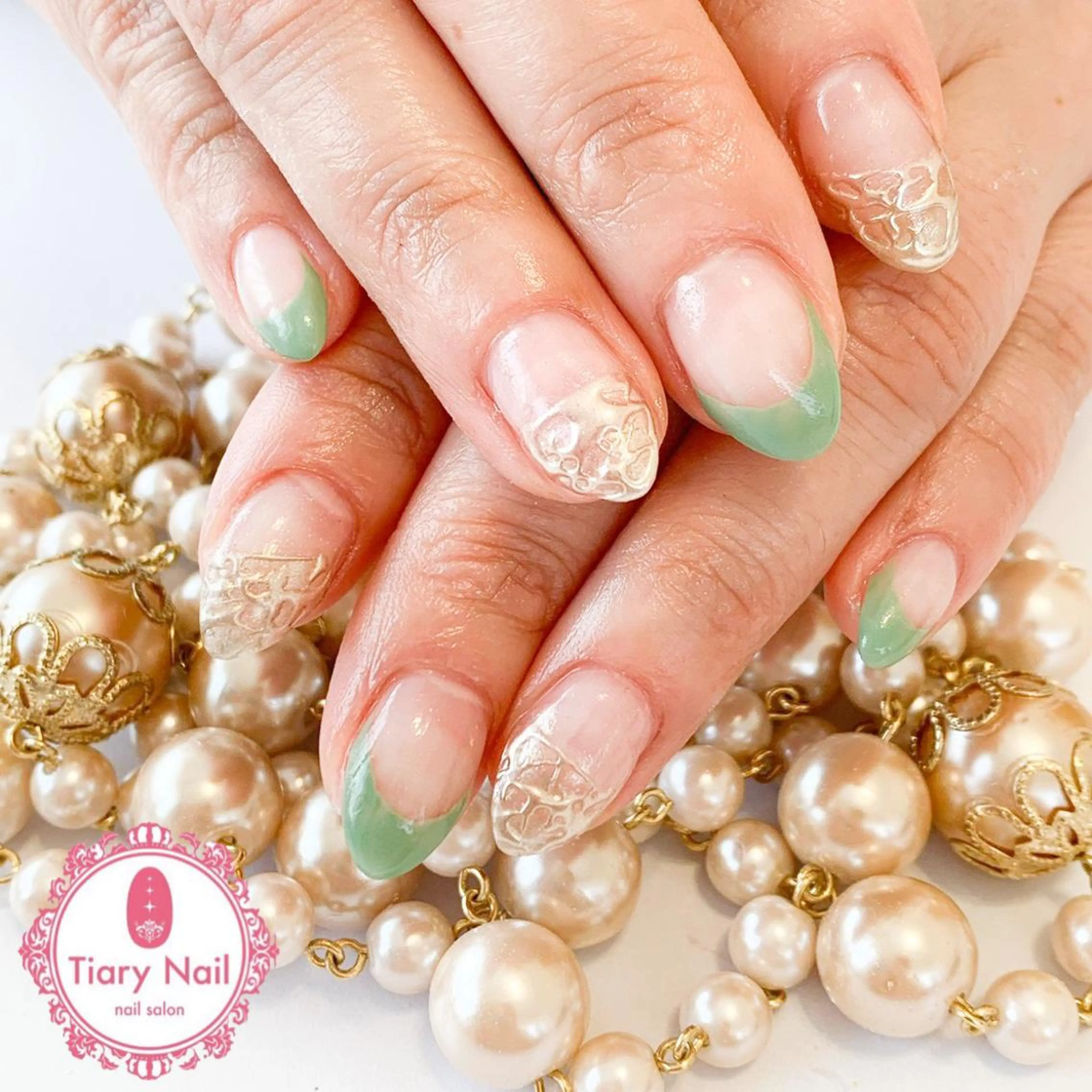ネイル 桜ネイル クリアネイル フットネイル ジェルネイル キラキラネイル 💗🪽Tiary Nail🪽💗のネイルデザイン