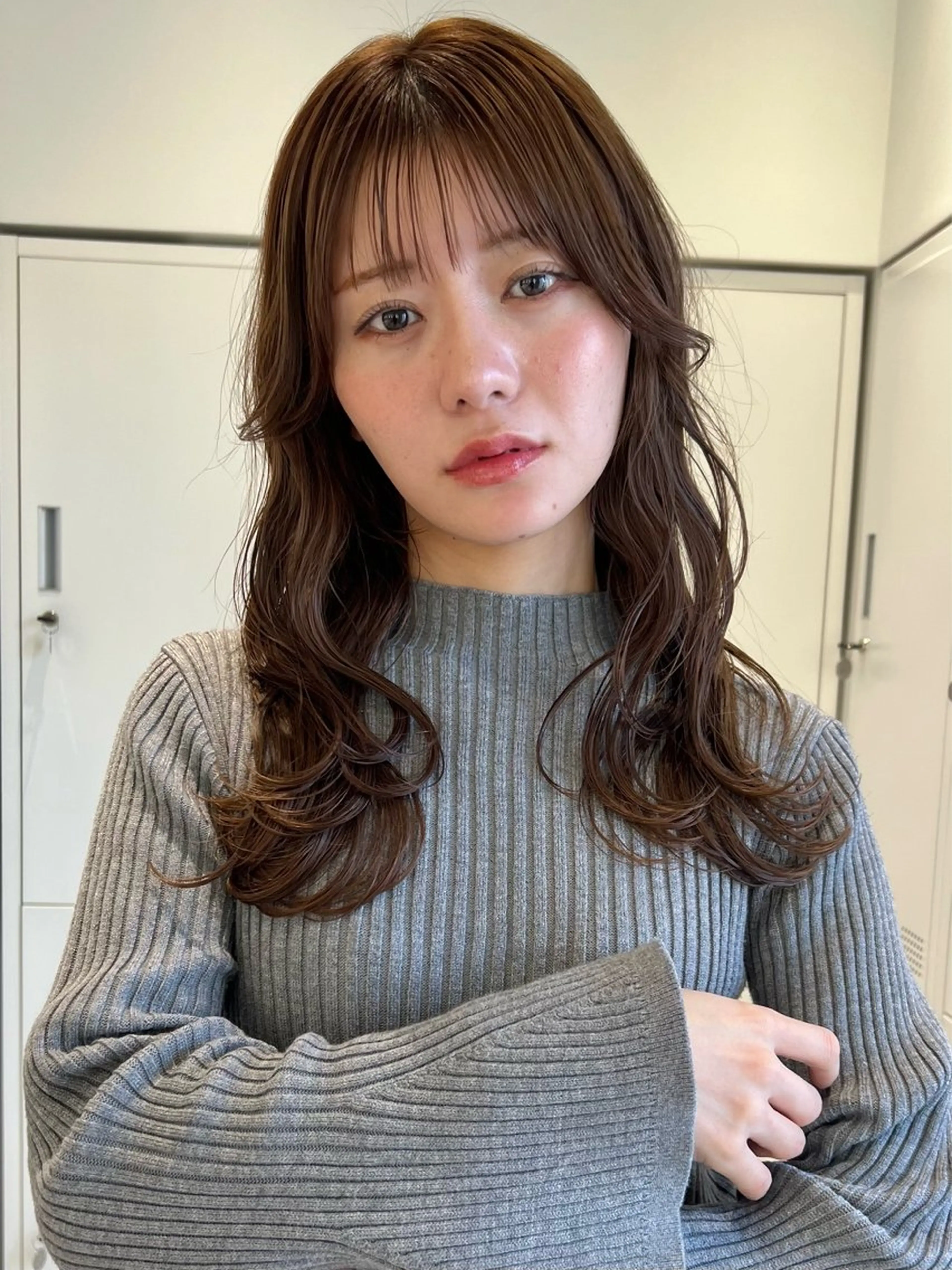 ロング レイヤーカット シースルーバング 韓国ヘア指名No.1 🇰🇷赤西栄斗のヘアスタイル