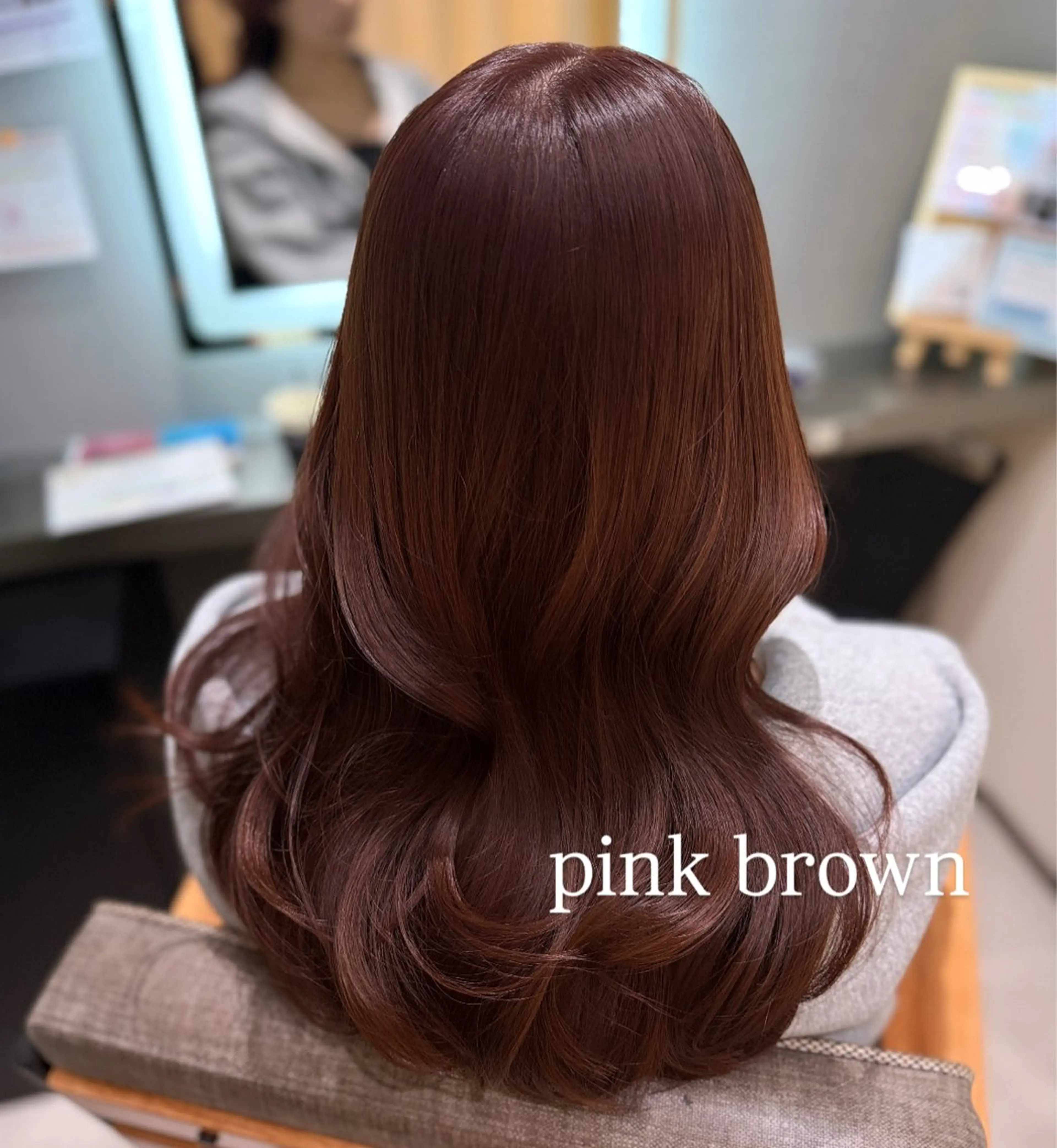 セミロング カット ヘアカラー トリートメント ヘッドスパ 顔まわり🎀ピンク 💖ゆうなのヘアスタイル