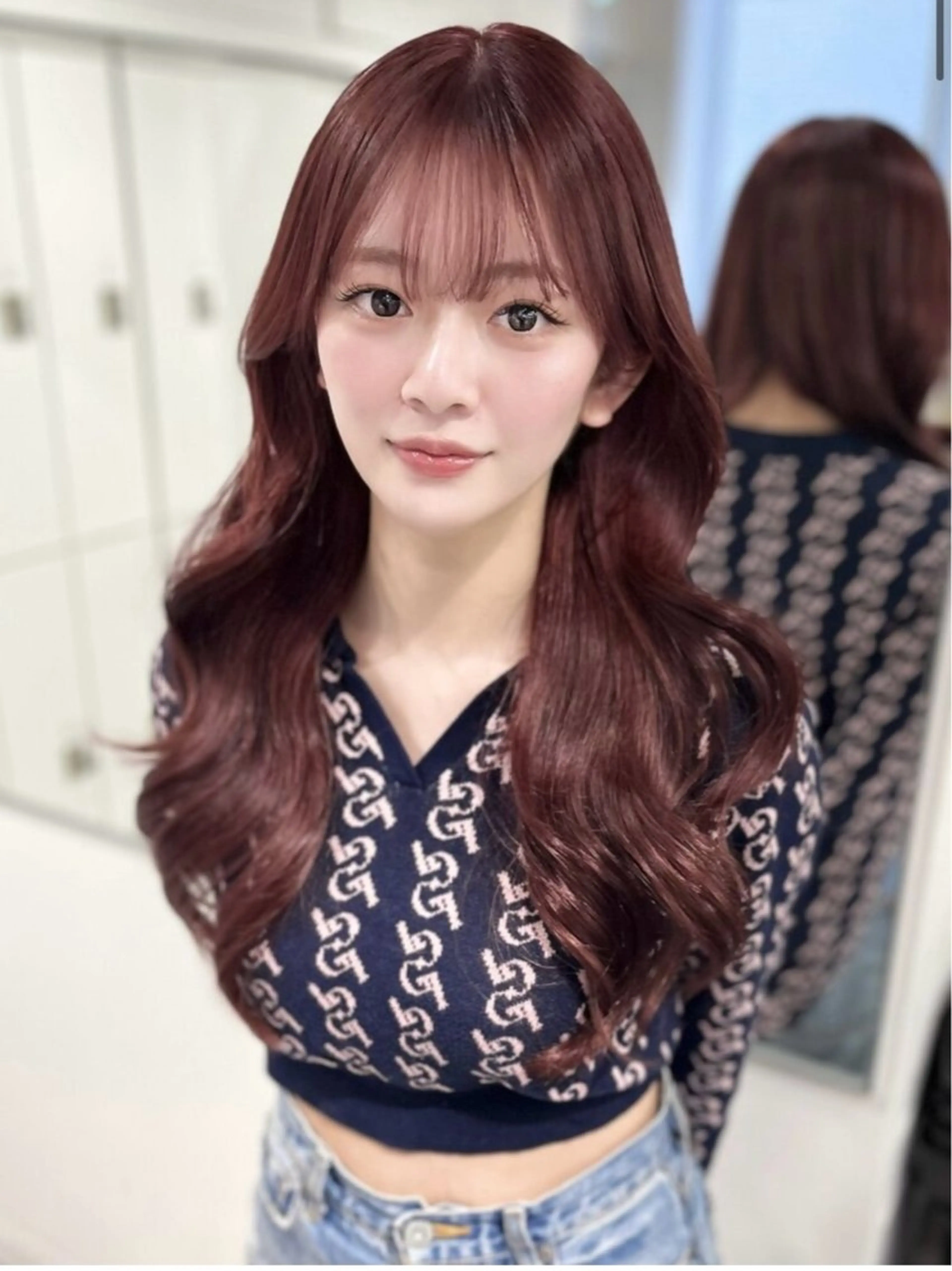 ロング カット ヘアカラー トリートメント Kanami/韓国風 /艶カラーのヘアスタイル