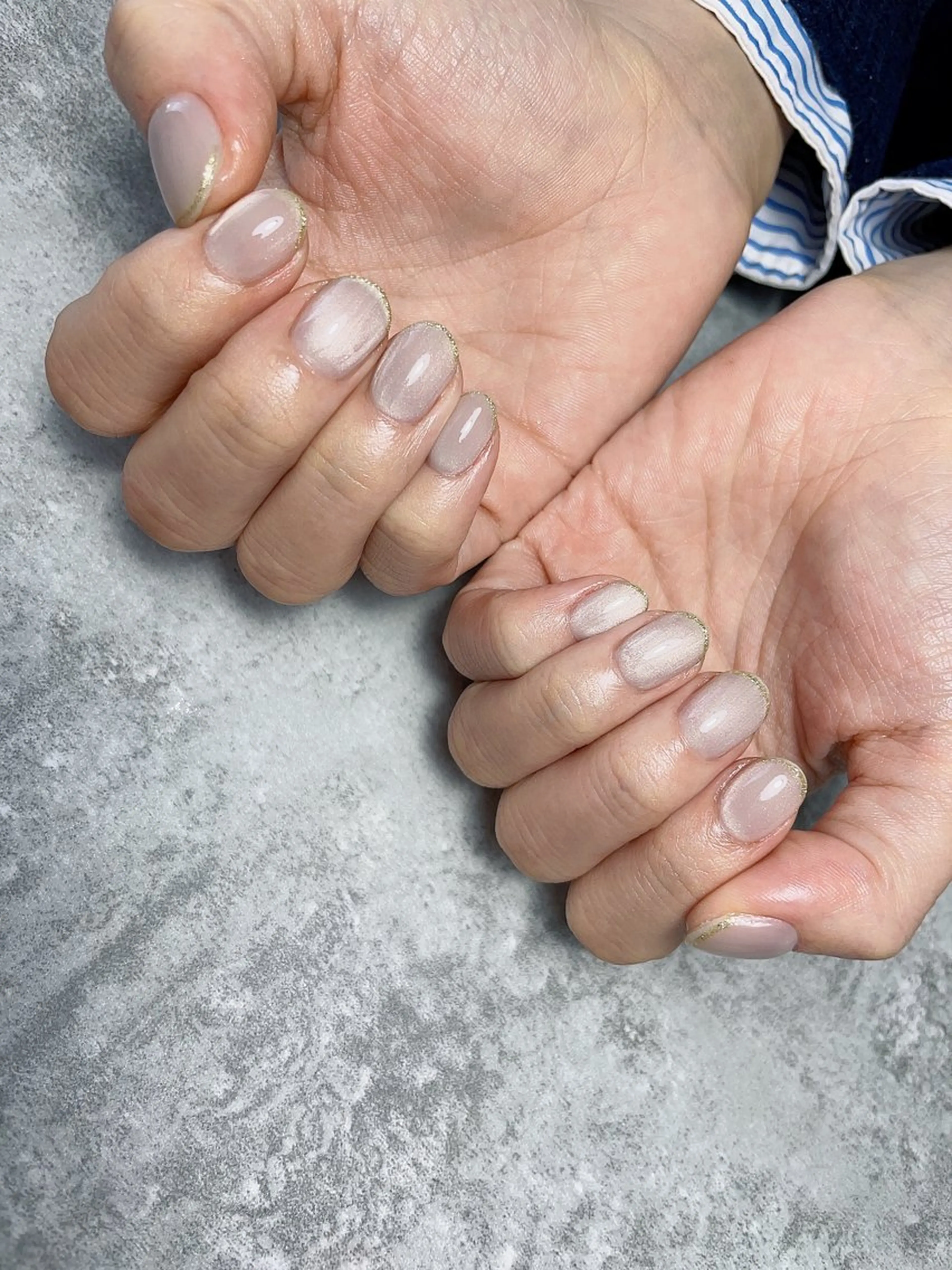 ネイル フレンチネイル ラメ(グリッター) マグネットネイル Ai Nail所属・Ai Nailのネイルデザイン