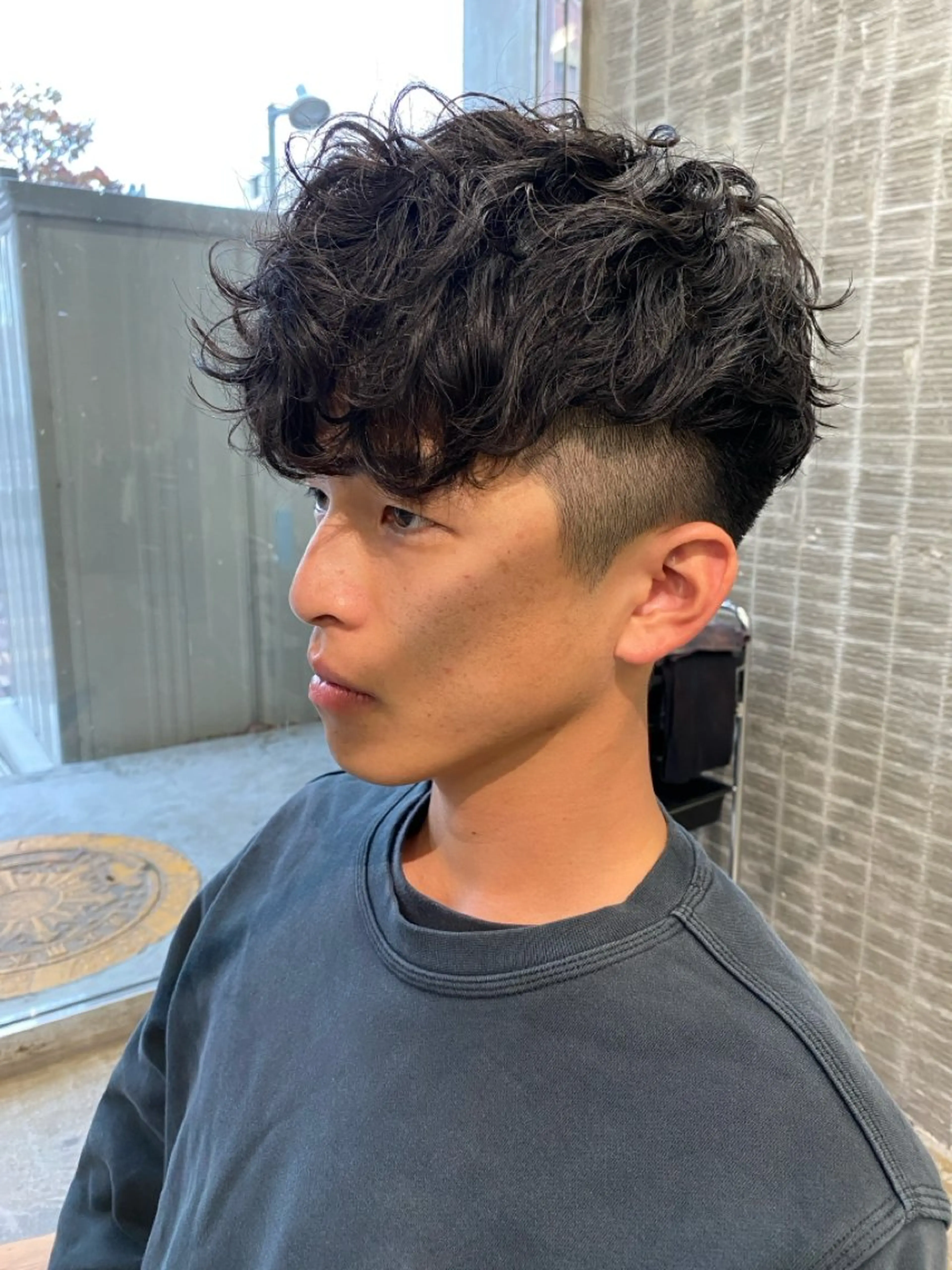 ショート パーマ メンズ 藤野 けいごのヘアスタイル