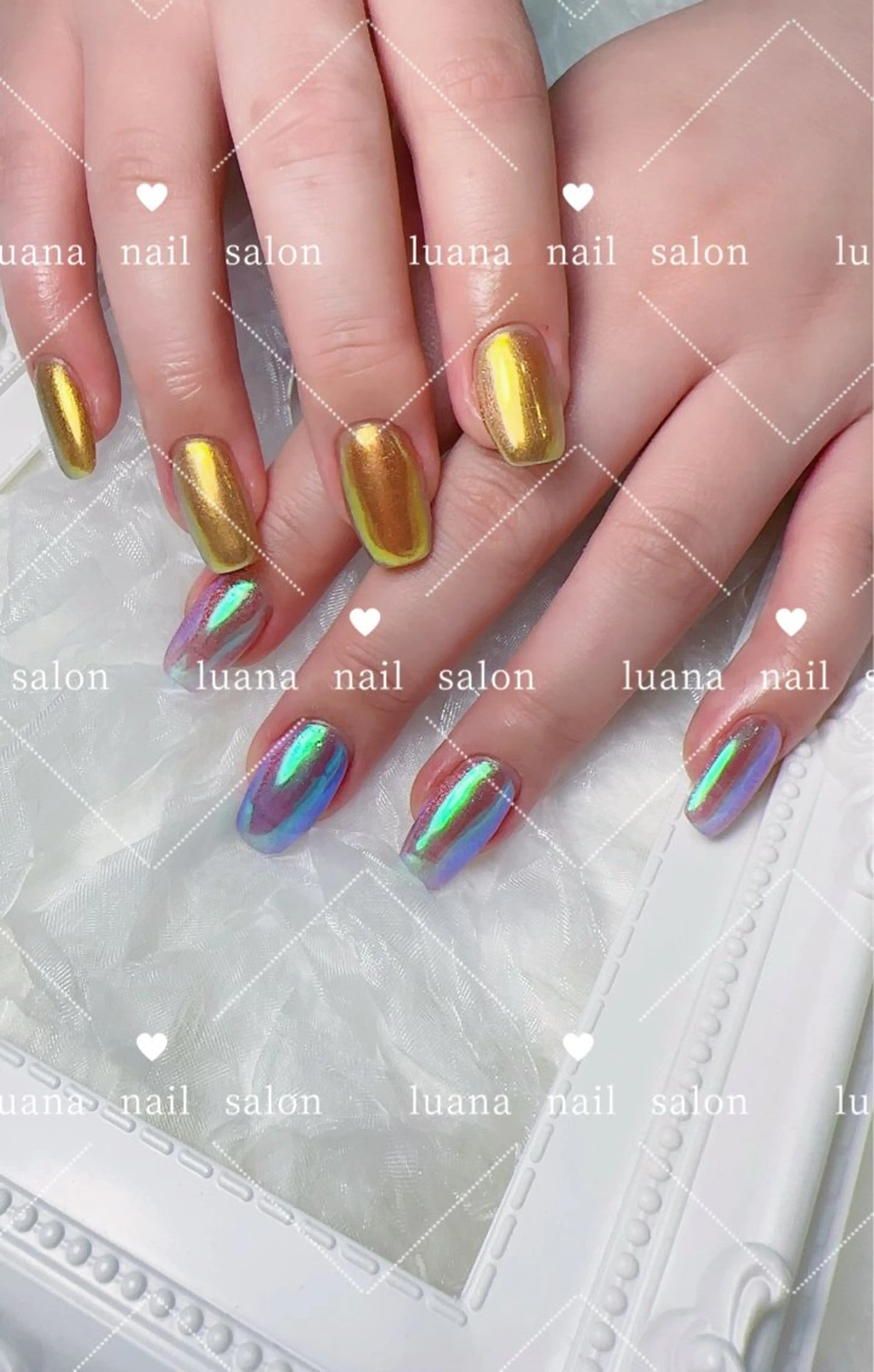 華やかミラーワンカラー(ベース色付き)の写真