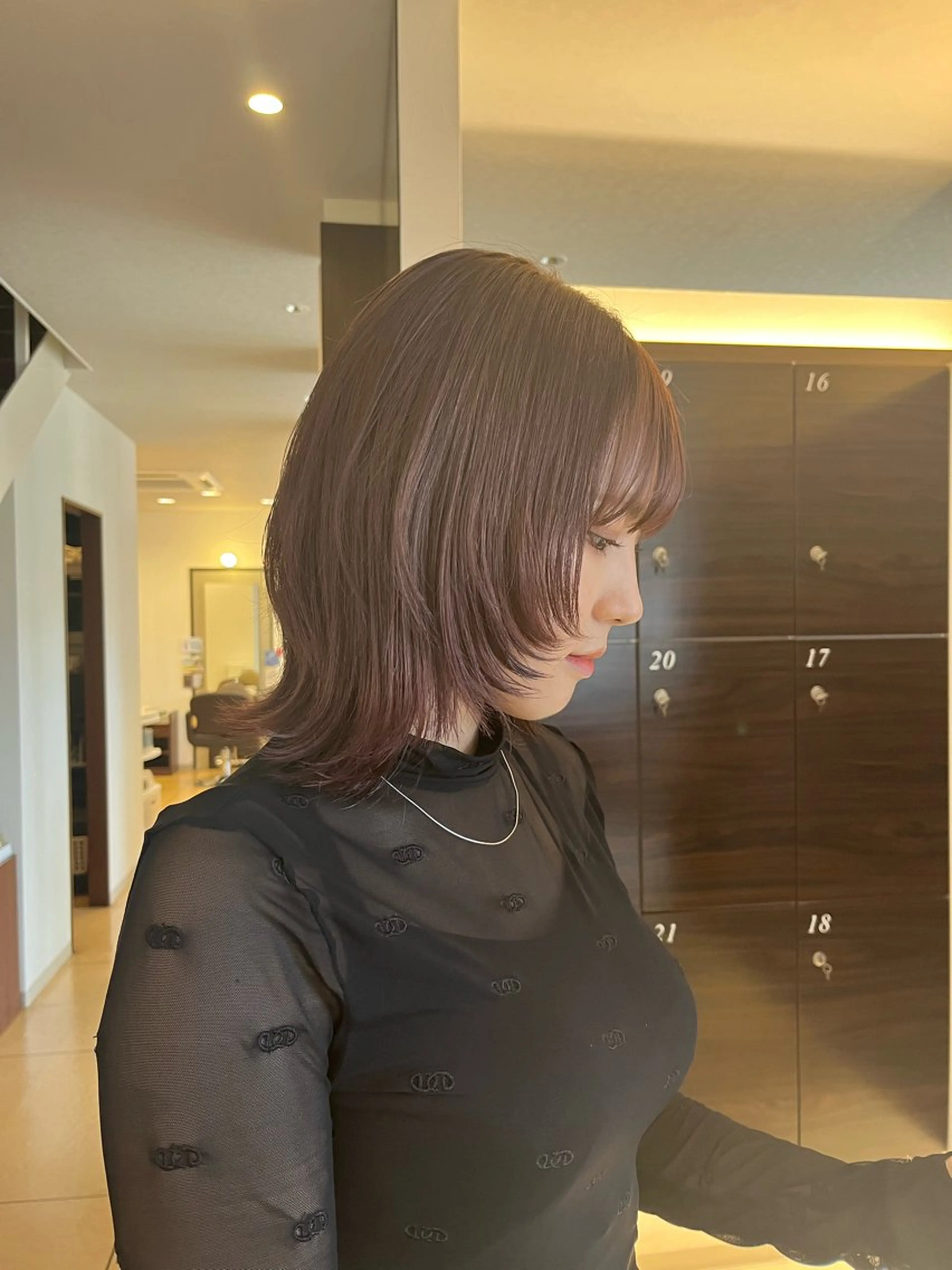 ミディアム カラー パーマ ヘアアレンジ ちひろ /似合わせカラーのヘアスタイル