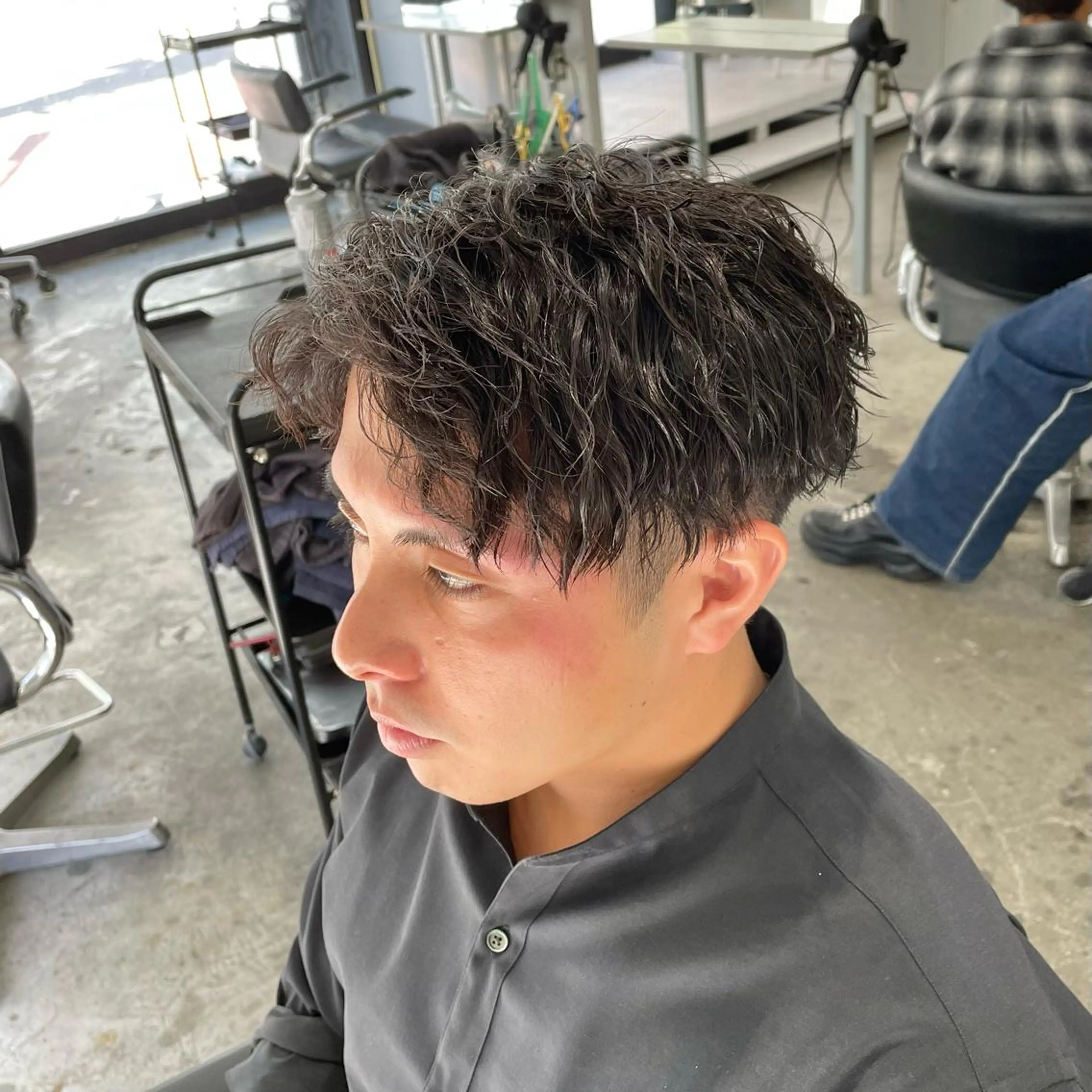 ショート パーマ メンズ ショートヘア カット パーマ メンズ特化美容師/ 藤戸 椋のヘアスタイル