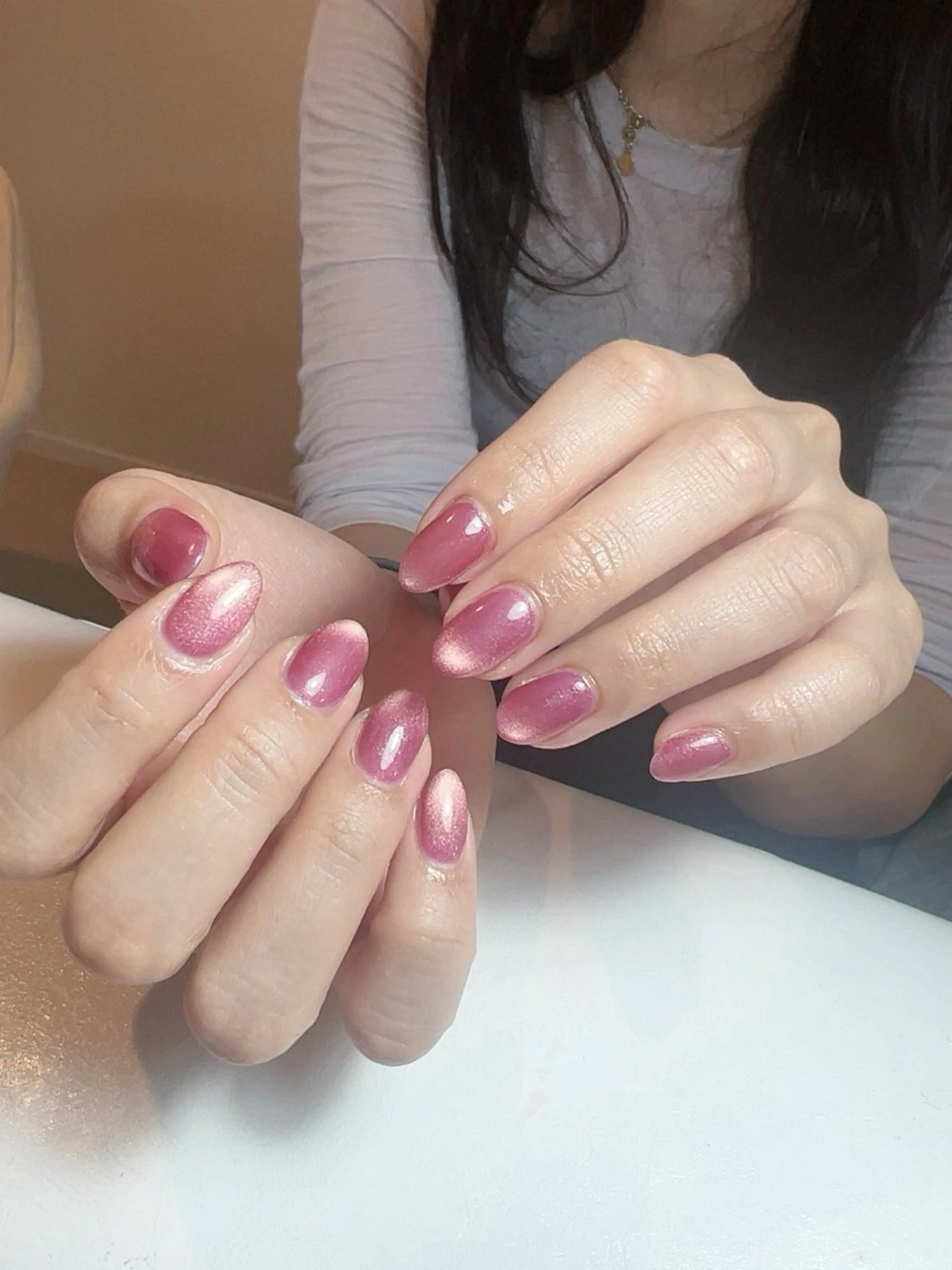 ネイル グラデーション キラキラネイル ピンク RUBY Nail 日暮里店のネイルデザイン