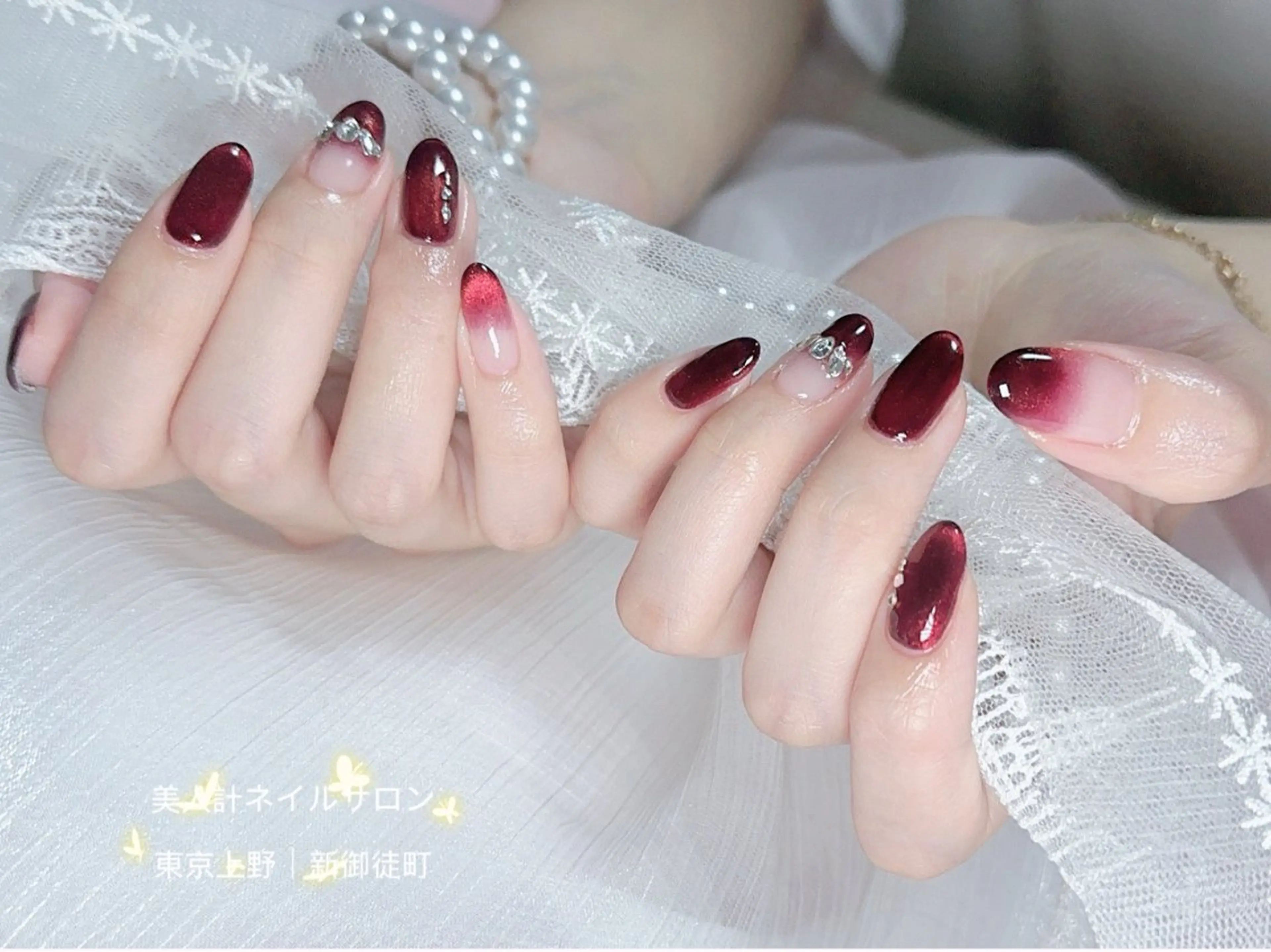 ネイル マグネットネイル ストーンネイル 美人計ネイルサロン所属・中山 美月のネイルデザイン