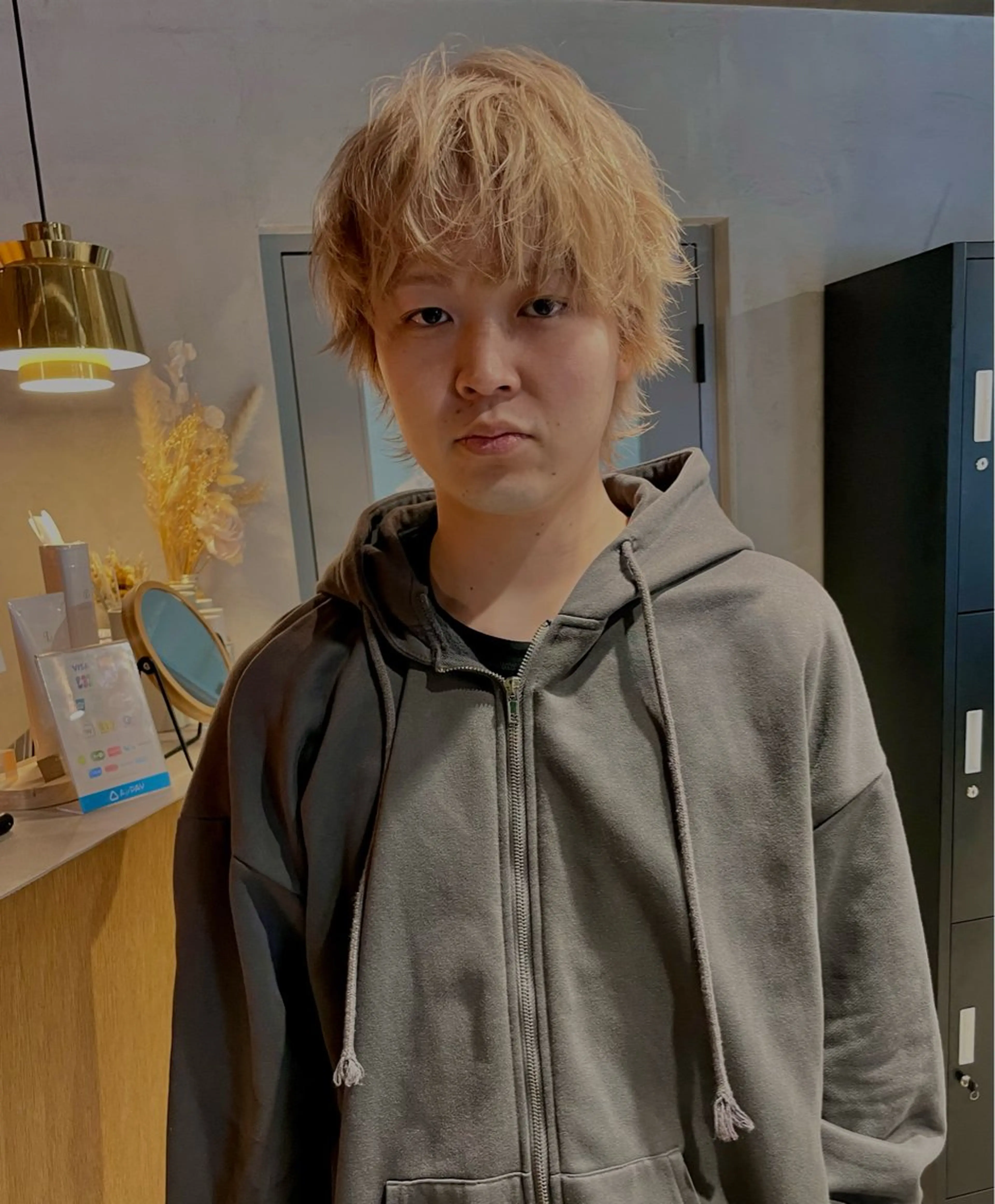 ミディアム カット ヘアカラー メンズ特化 しゅうへいのヘアスタイル