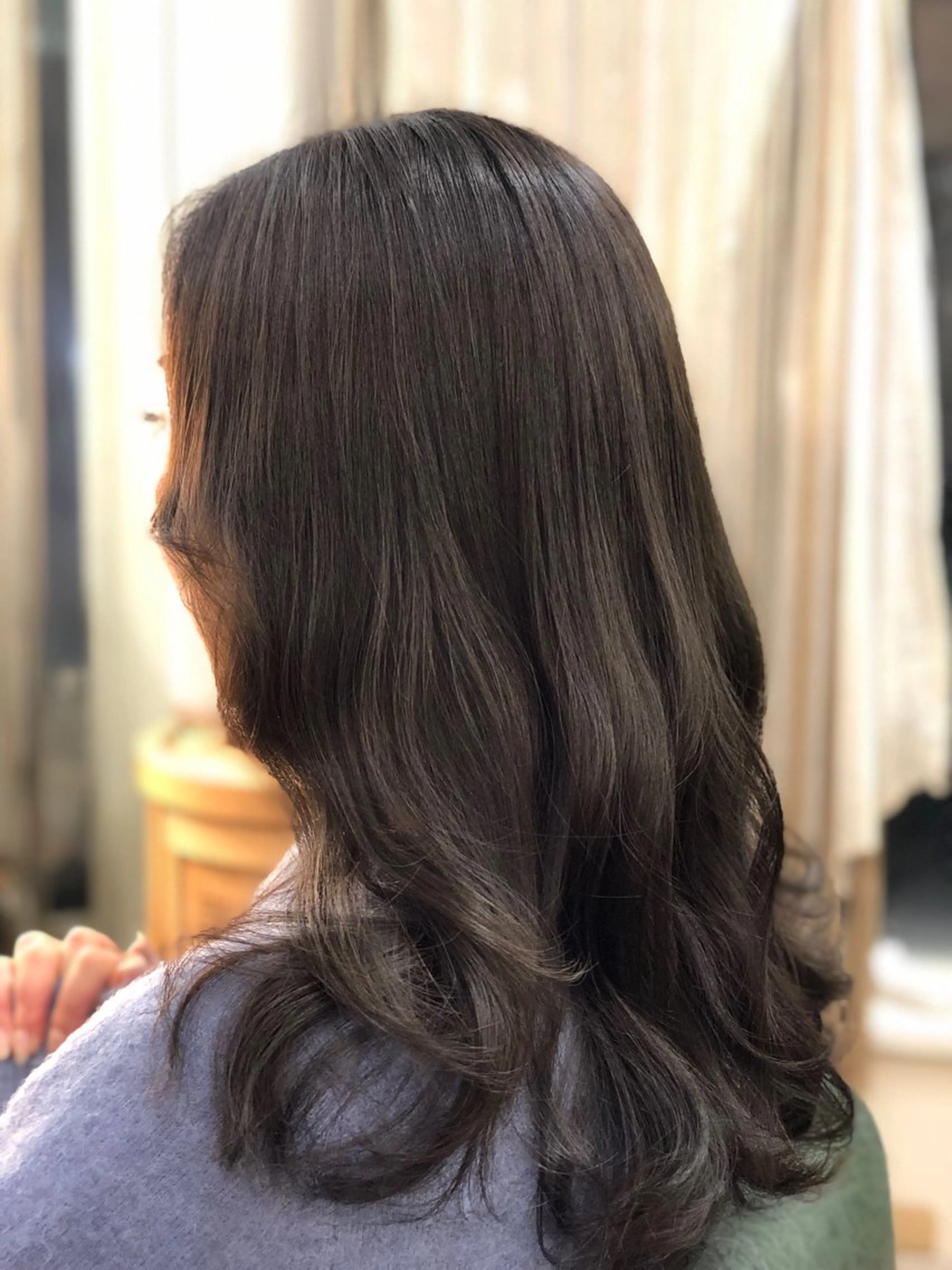 ロング 髪質改善 トリートメント 酸性ストレート ヘアカラー ❤︎大人シック ベージュrihoのヘアスタイル