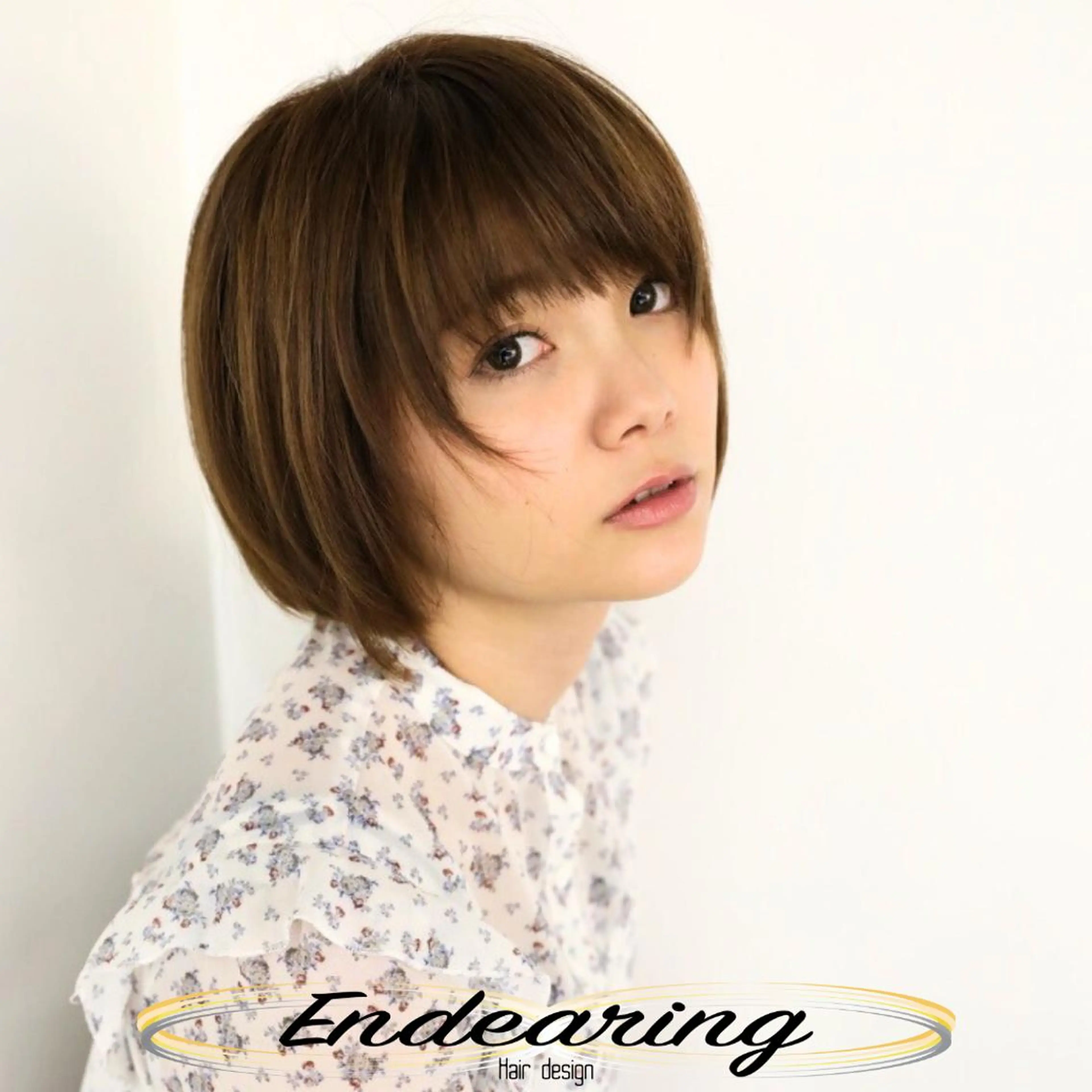 ミディアム ショートボブ ボブ レイヤーカット 小顔カット カット ヘアカラー Endearing 銀座/レイヤーカットのヘアスタイル