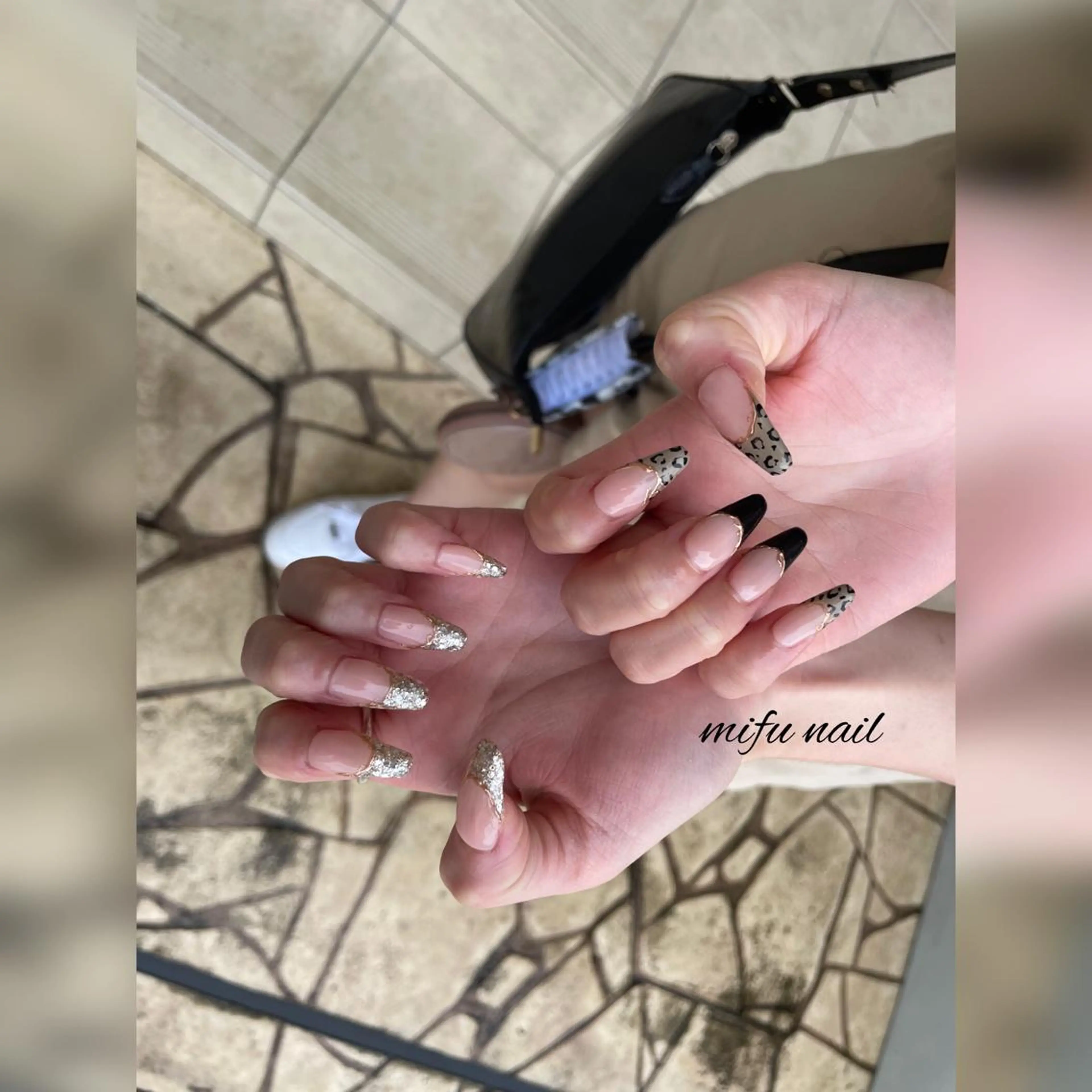 ロング ネイル ジェルネイル 持ち込み 大田 美笛香のネイルデザイン