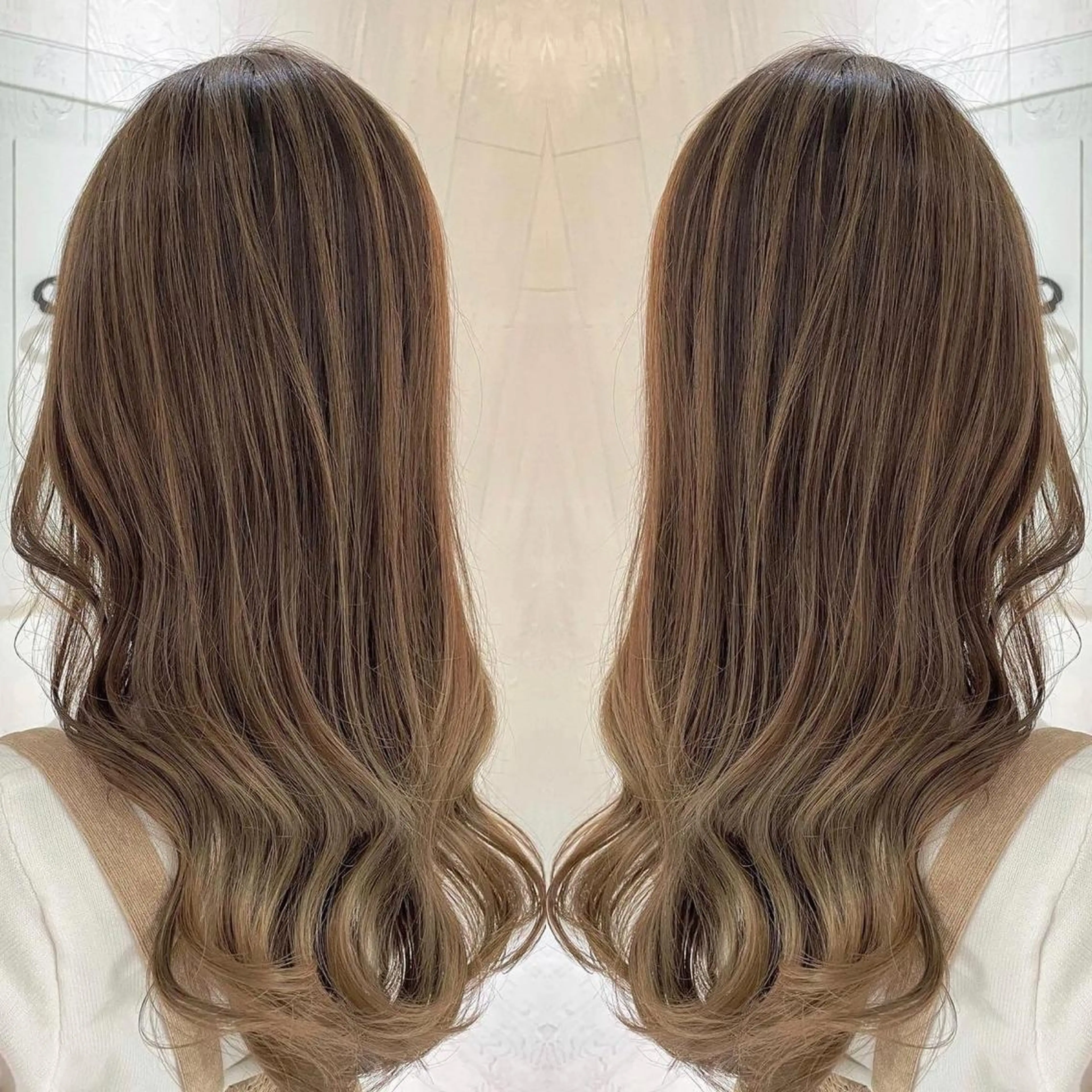 ロング カラー アッシュ ベージュカラー ミルキーベージュ 外国人風カラー レイヤーカット ヘアカラー トリートメント 河合秀明/ショート /ボブ/レイヤーのヘアスタイル