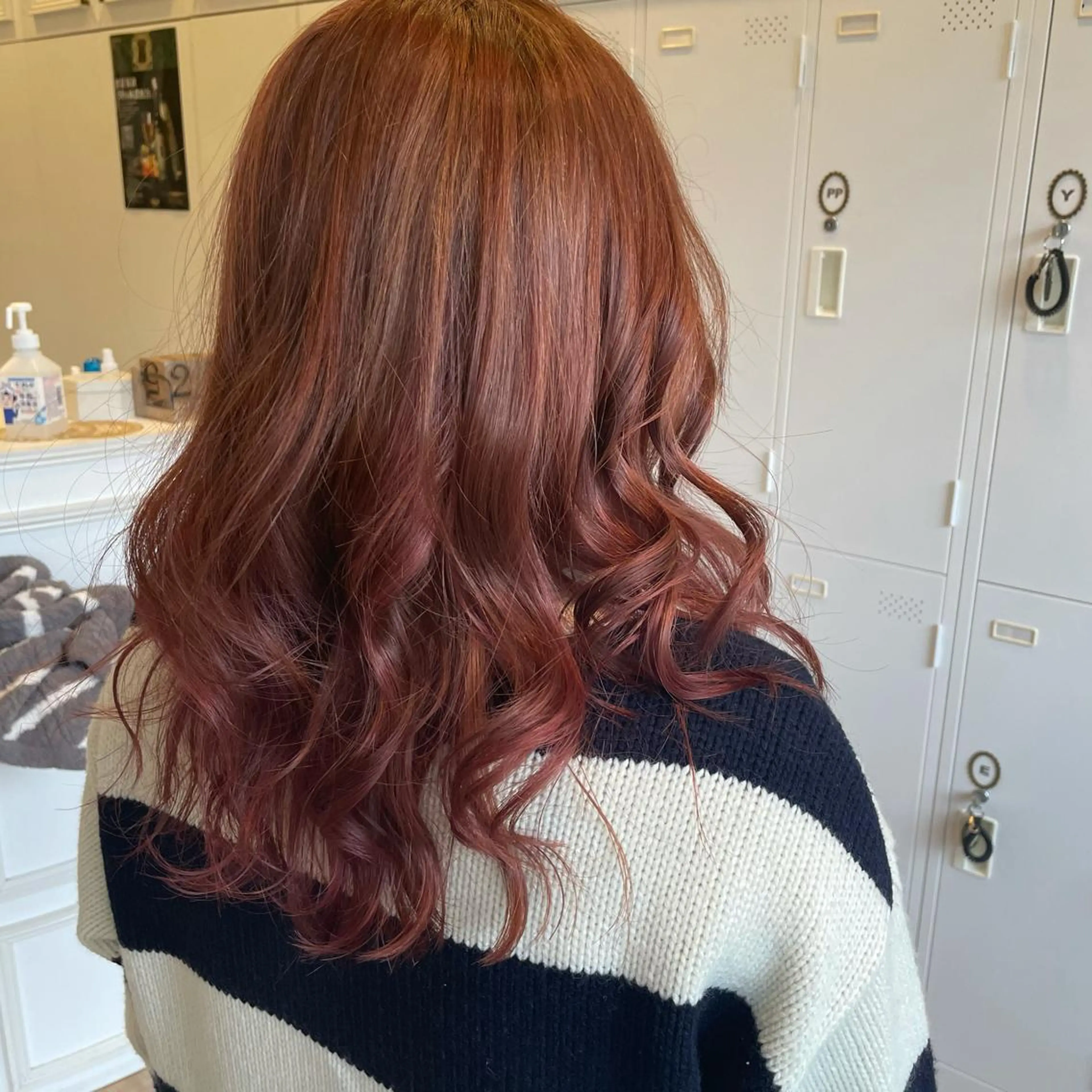 ミディアム カラー ブリーチ ピンクカラー 大阪長居🌱野見山 卓也のヘアスタイル