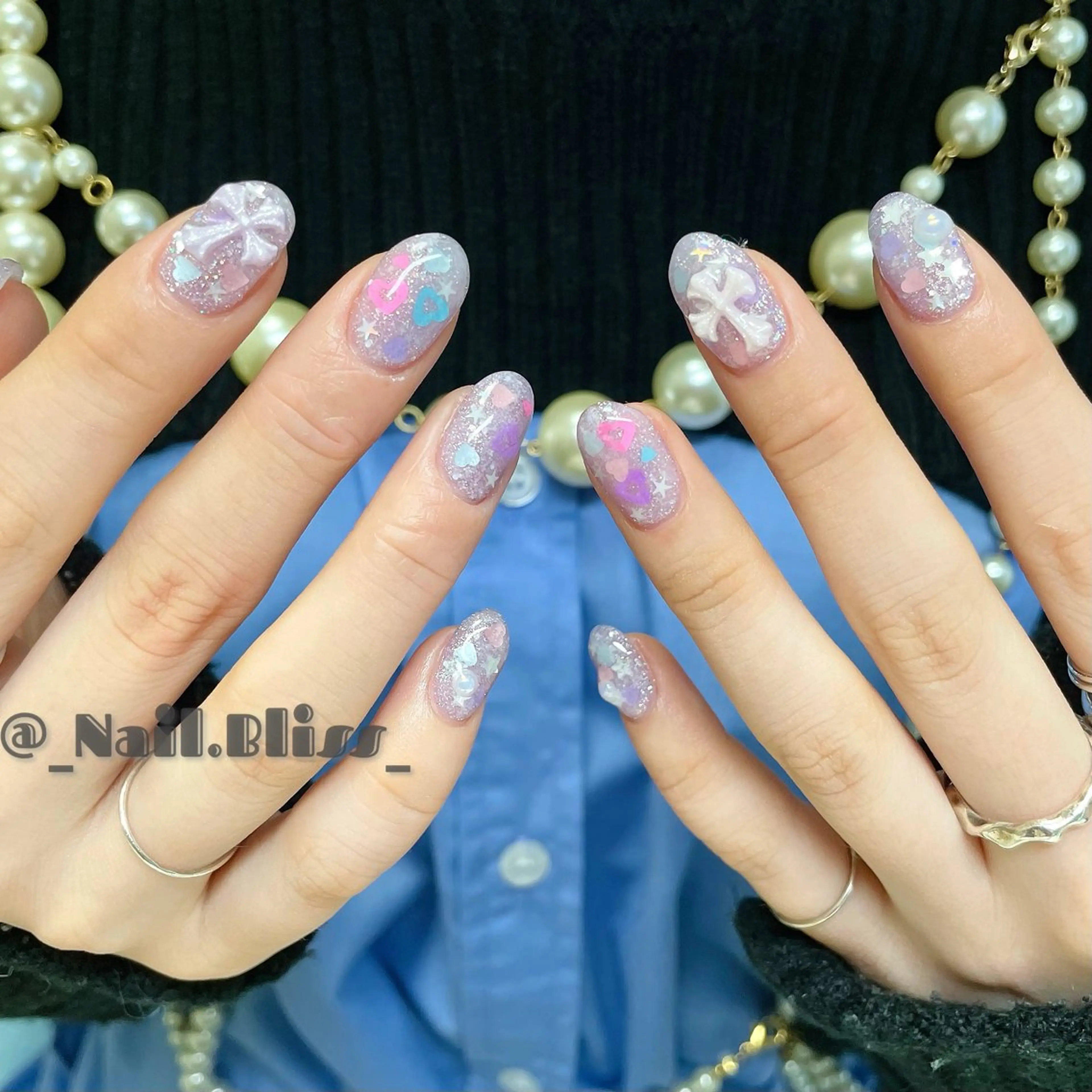 ネイル 持ち込み パステルネイル ハンドネイル NAIL BLISSのネイルデザイン